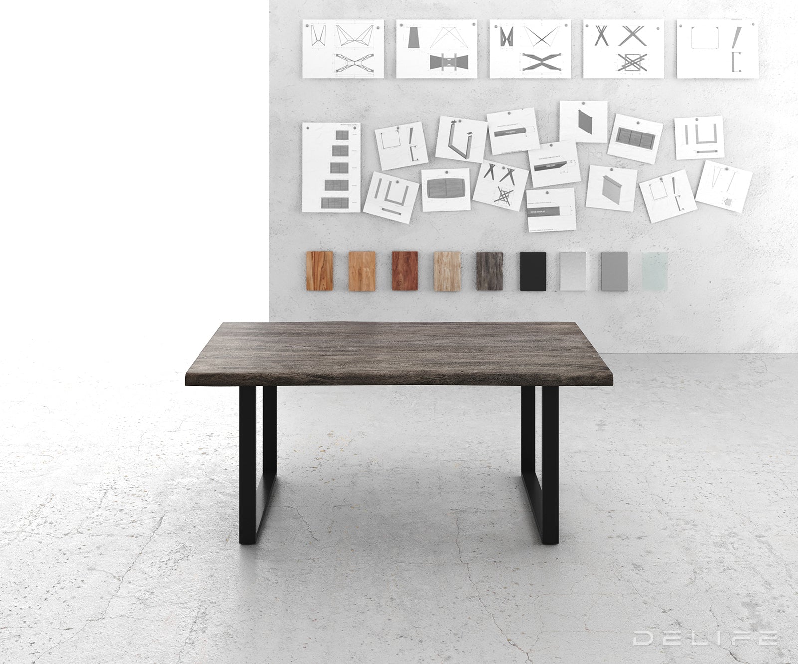 Blagovaonski stol Edge, Materijal: Bagrem, Debljina ploče: 5,5cm