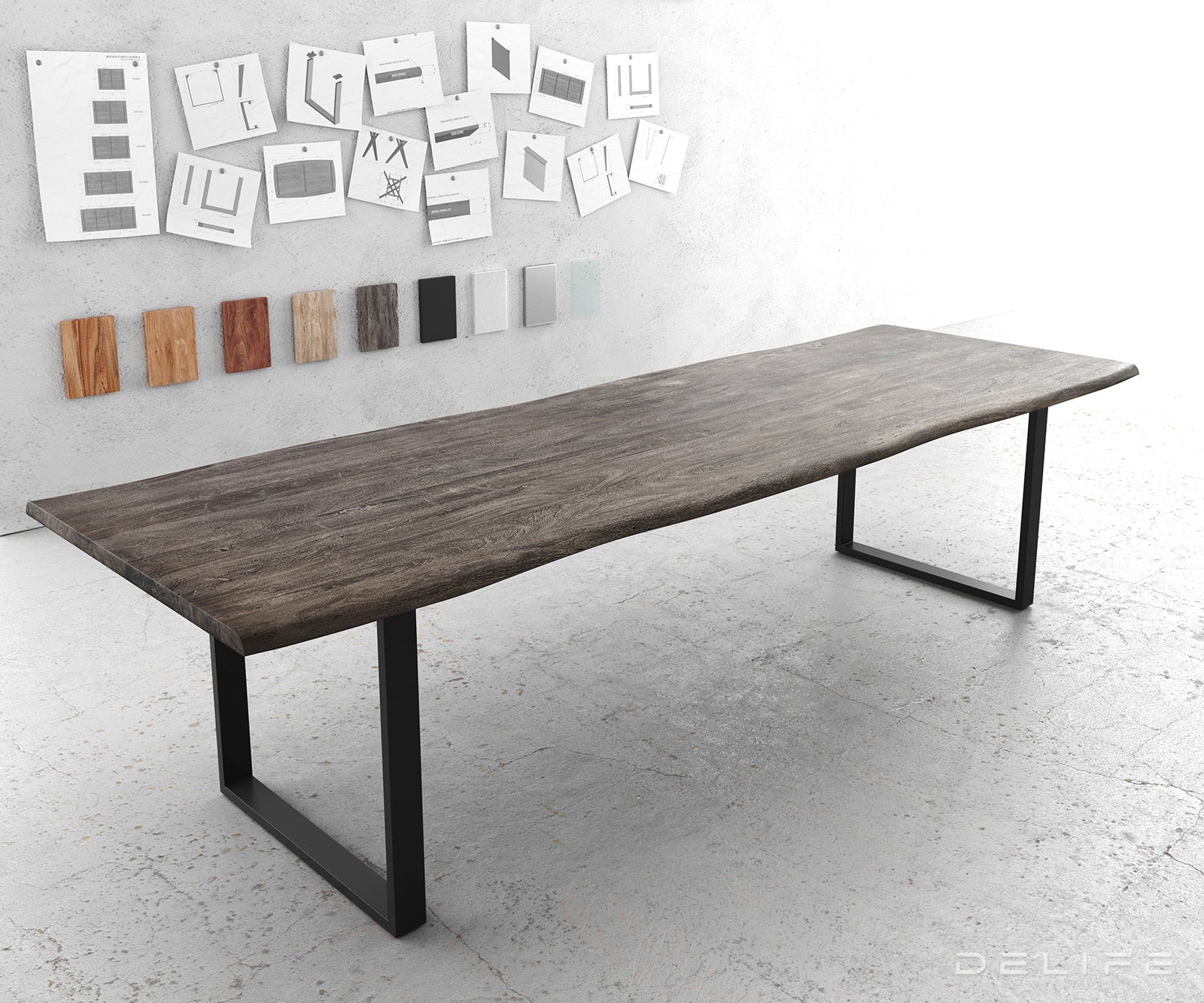 Blagovaonski stol Edge, Materijal: Bagrem, Debljina ploče: 5,5cm