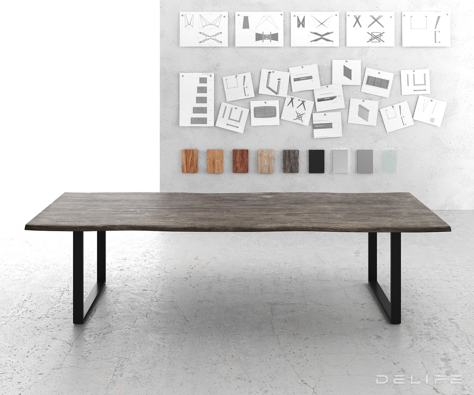 Blagovaonski stol Edge, Materijal: Bagrem, Debljina ploče: 5,5cm