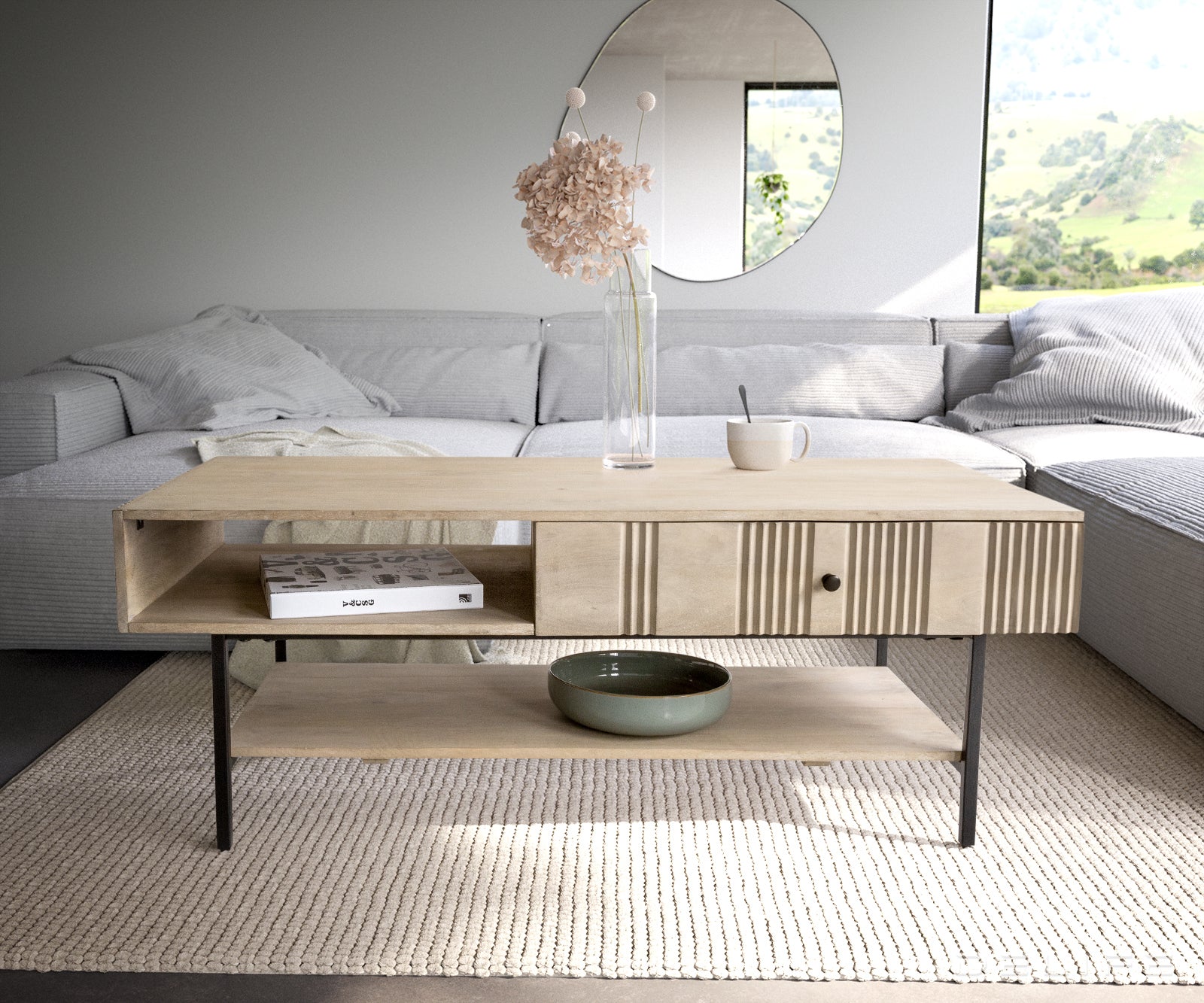 Klub stolić Nereos 130x60x51cm, Materijal: Mango