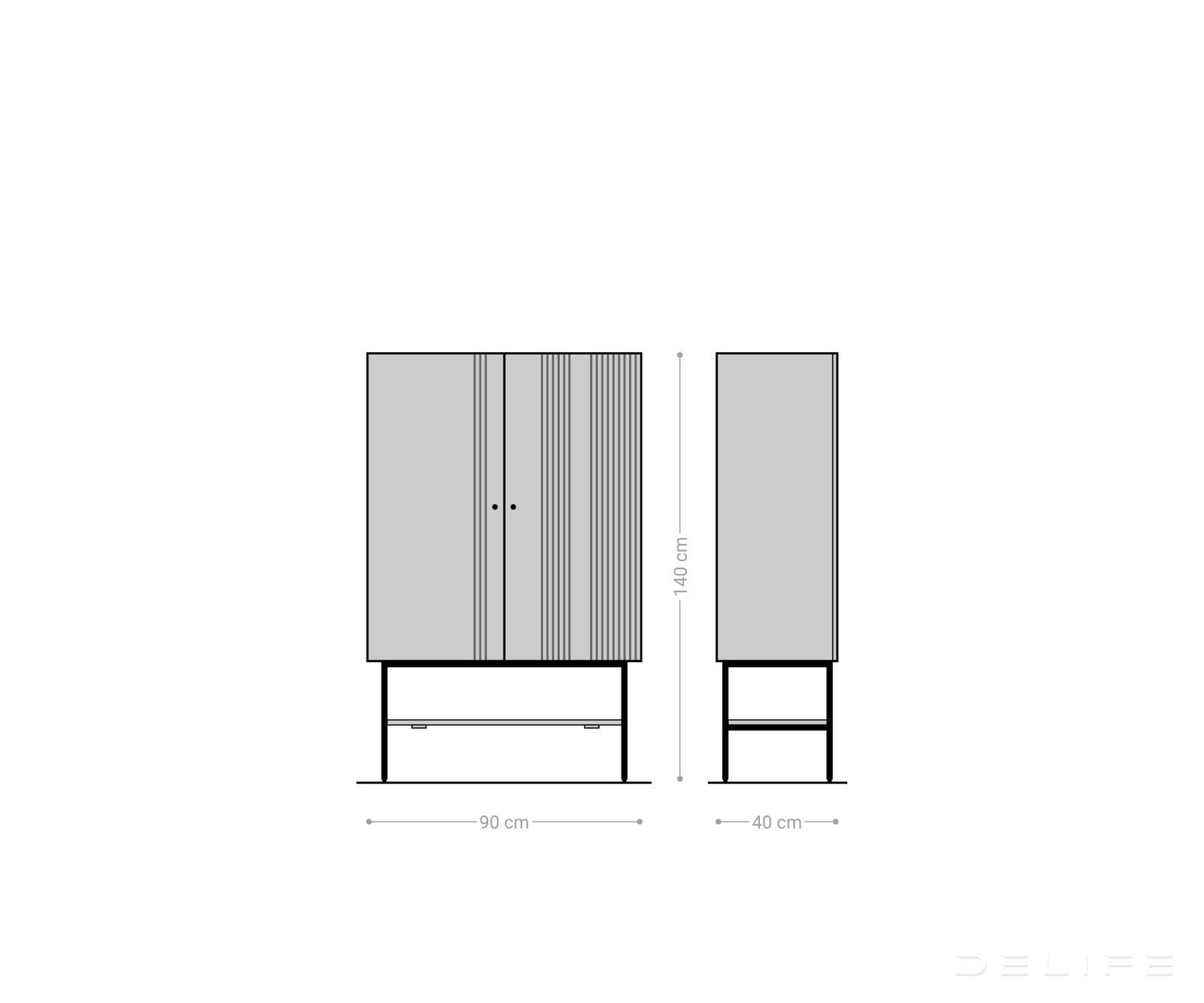 Visoka komoda Nestos 90x140cm, Materijal: Mango
