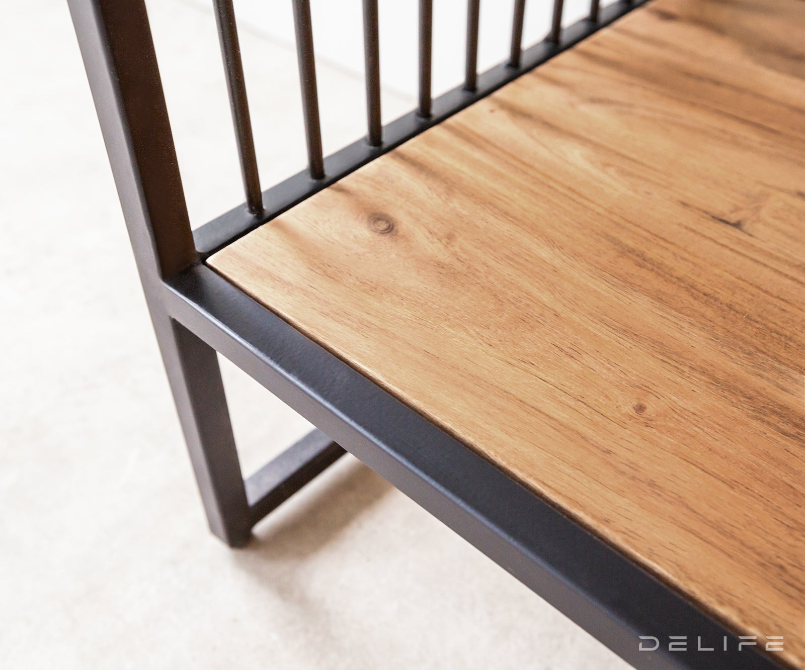 Poličar Lukeo 115x200cm, Materijal: Bagrem/Metal