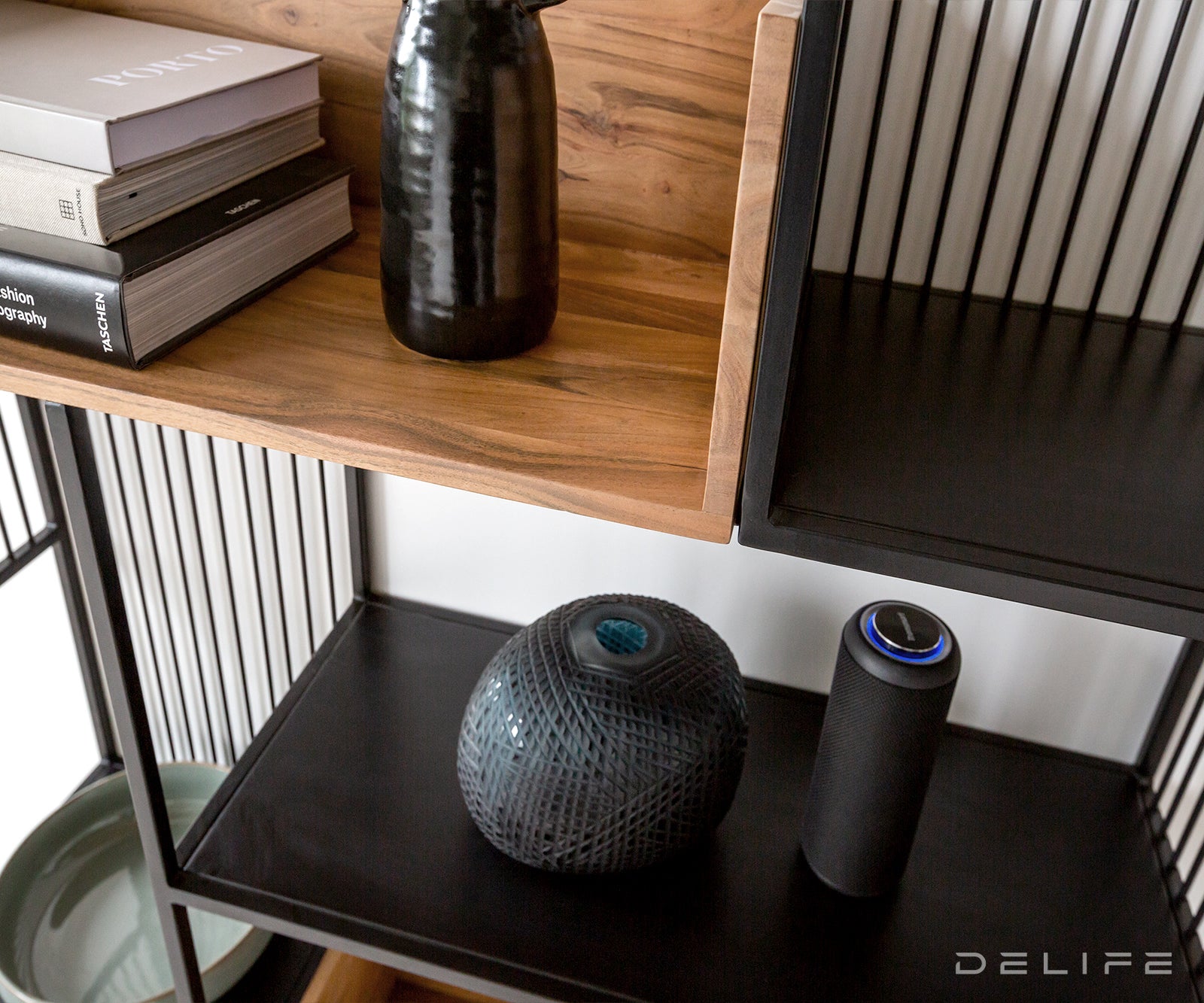 Poličar Lukeo 115x200cm, Materijal: Bagrem/Metal