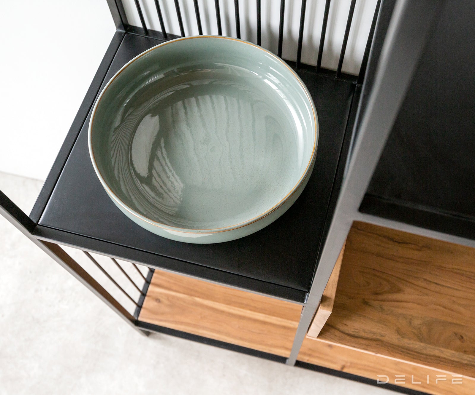 Poličar Lukeo 115x200cm, Materijal: Bagrem/Metal