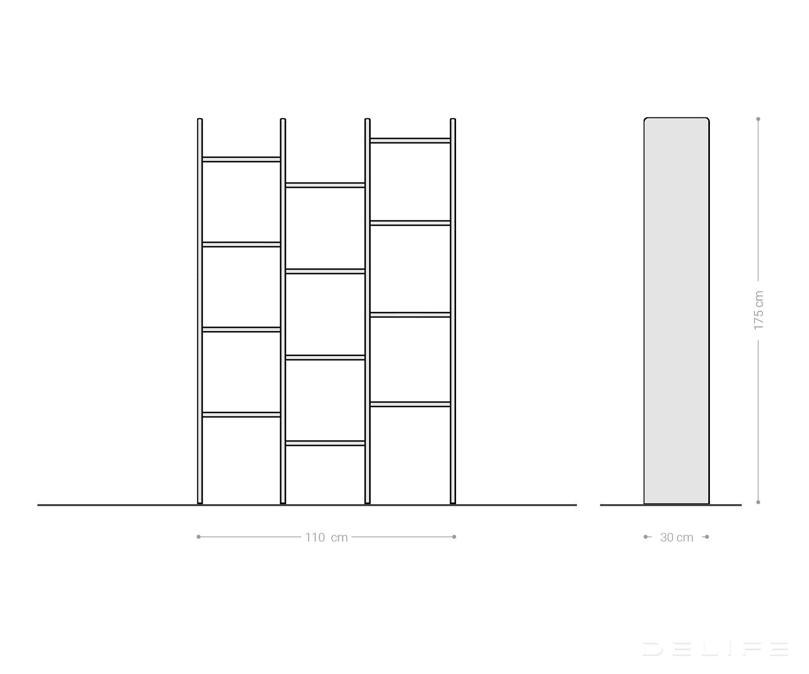 Poličar Tizi 110x175cm, Materijal: Bagrem