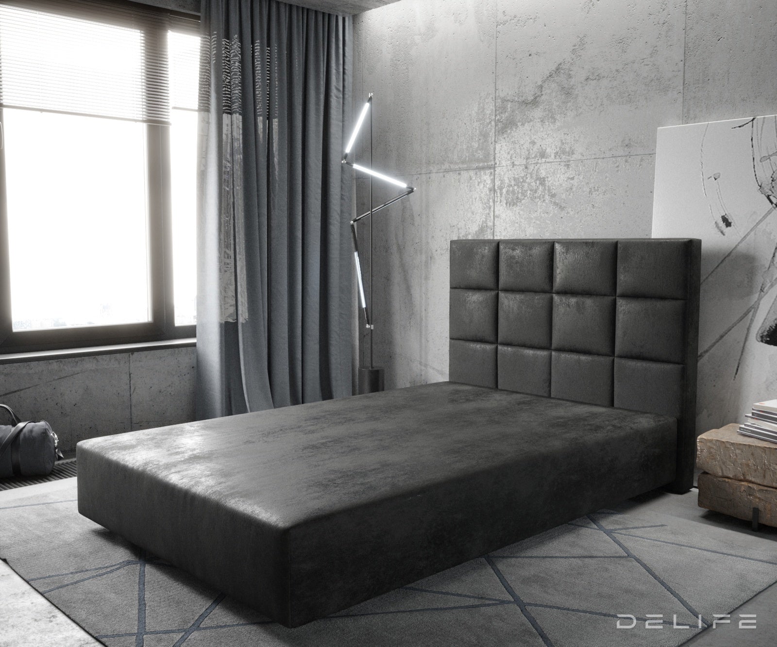 Box spring okvir Dream-Fine, Kvadratni prošiv - Mikrofibra