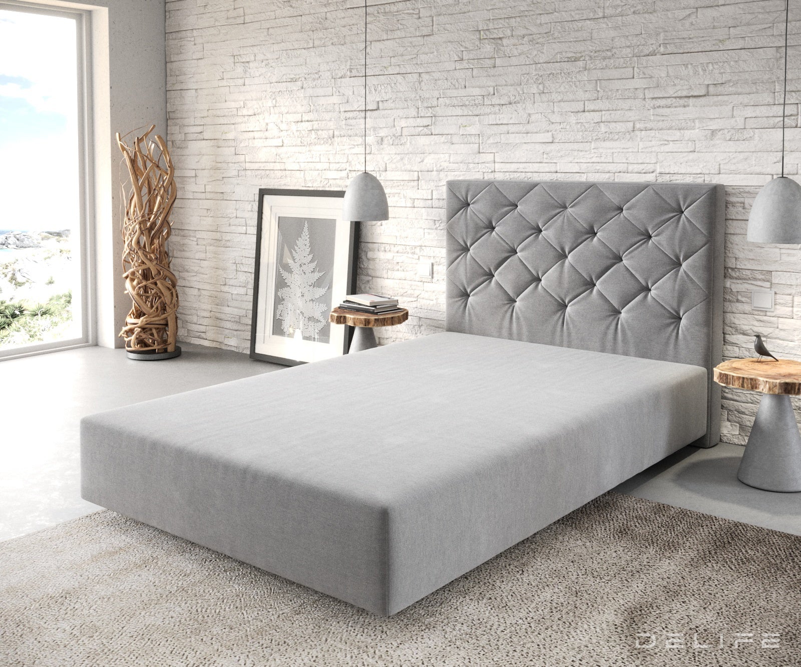 Box spring okvir Dream-Great, Chesterfield prošiv - Mikrofibra
