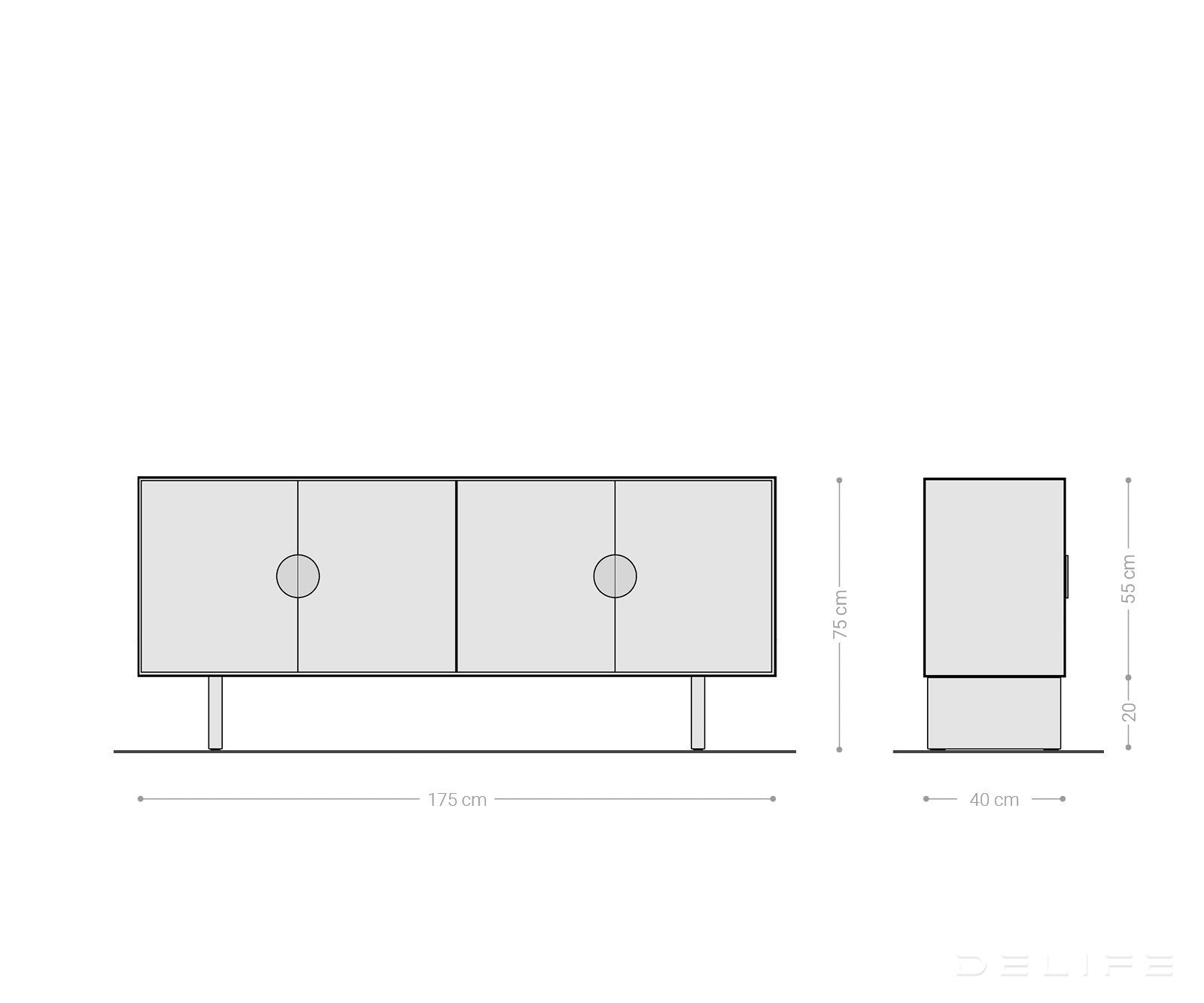 Komoda Surimu 175cm, Materijal: Bagrem