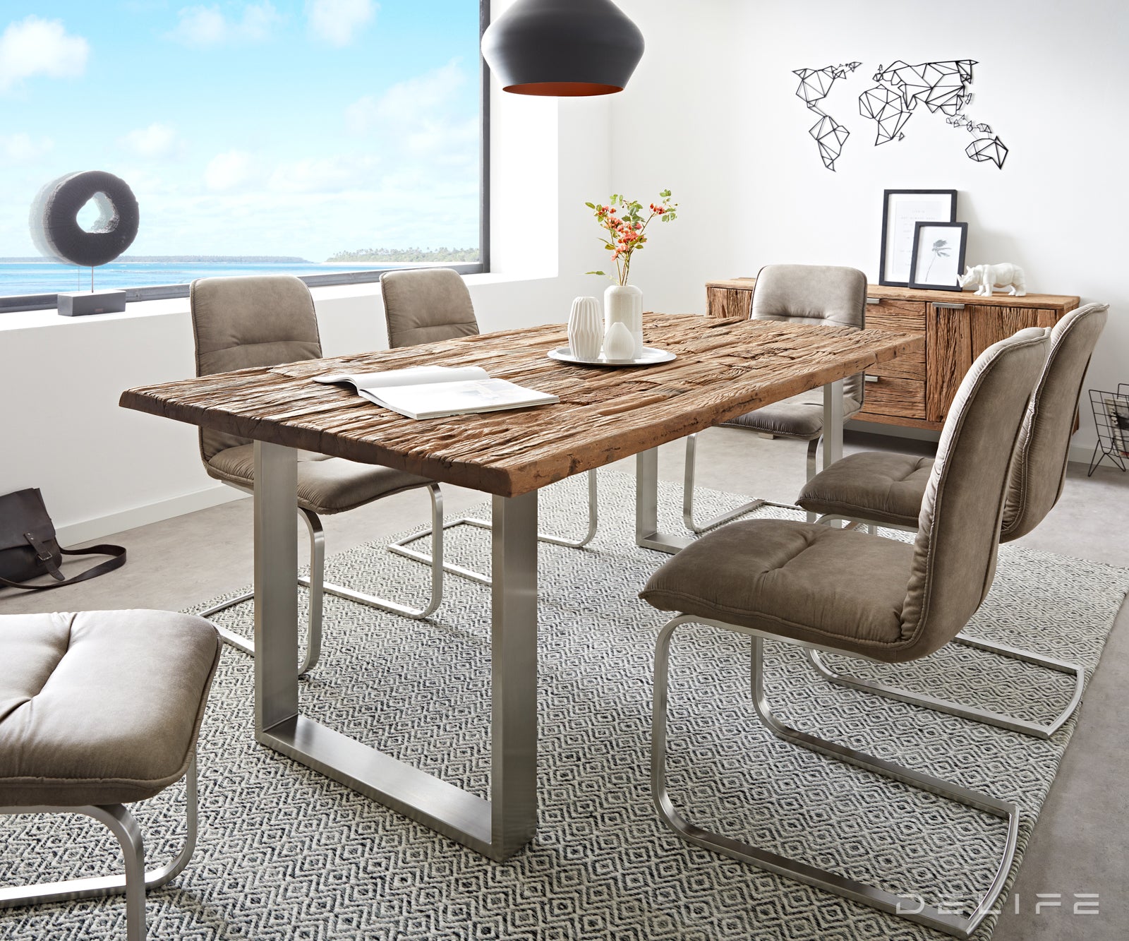 Blagovaonski stol Reclaimed, Materijal: Reciklirano drvo