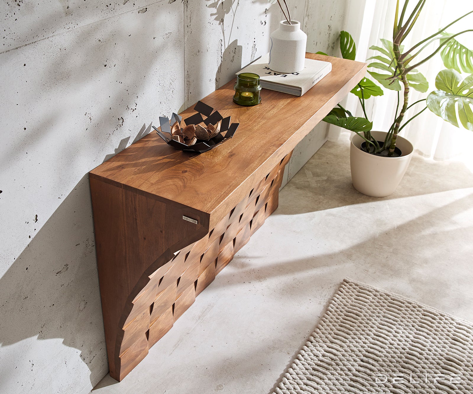 Konzola Eremos 120x35cm, Materijal: Bagrem