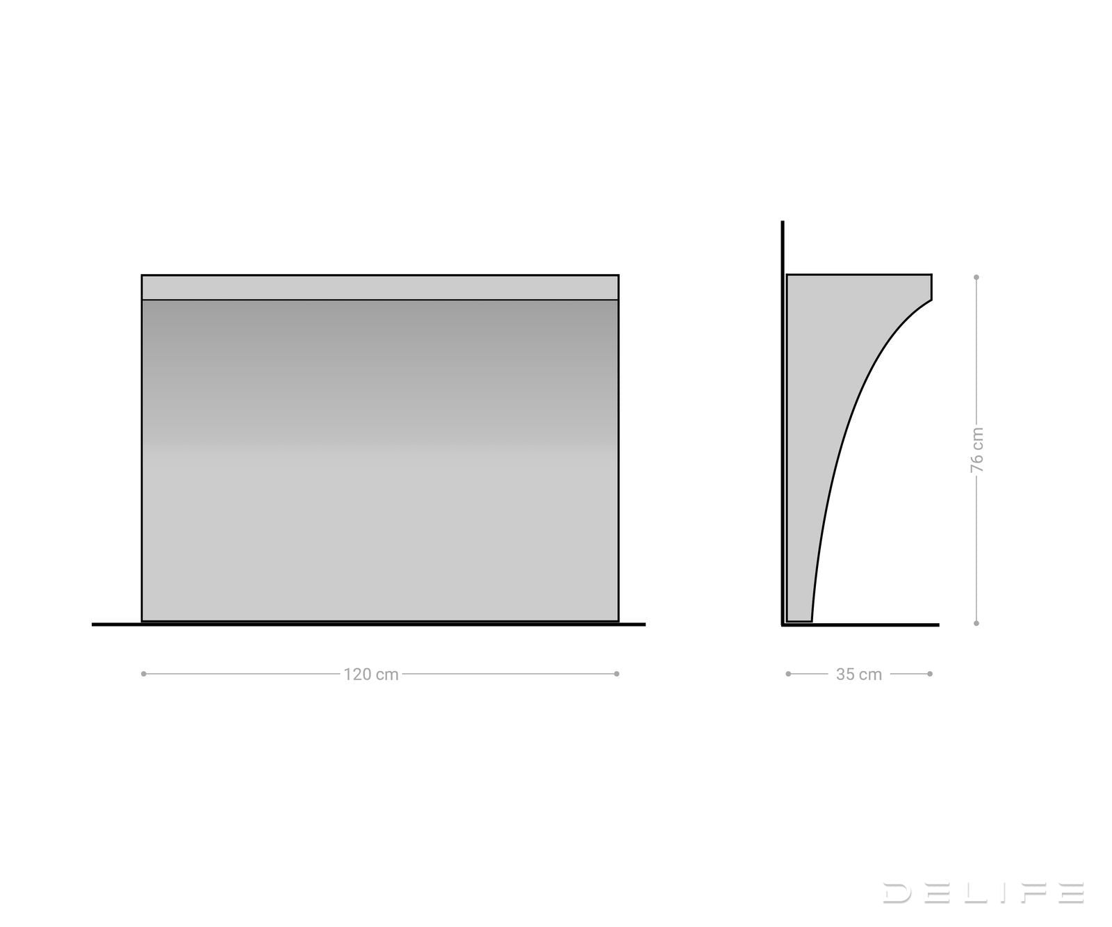 Konzola Eremos 120x35cm, Materijal: Bagrem