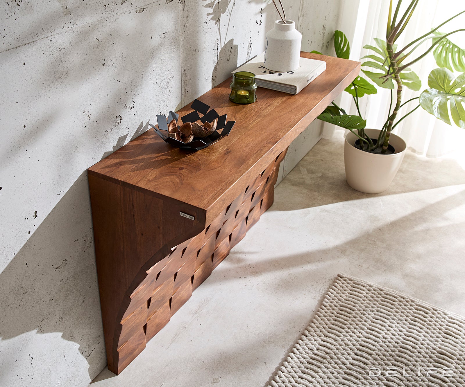 Konzola Eremos 120x35cm, Materijal: Bagrem