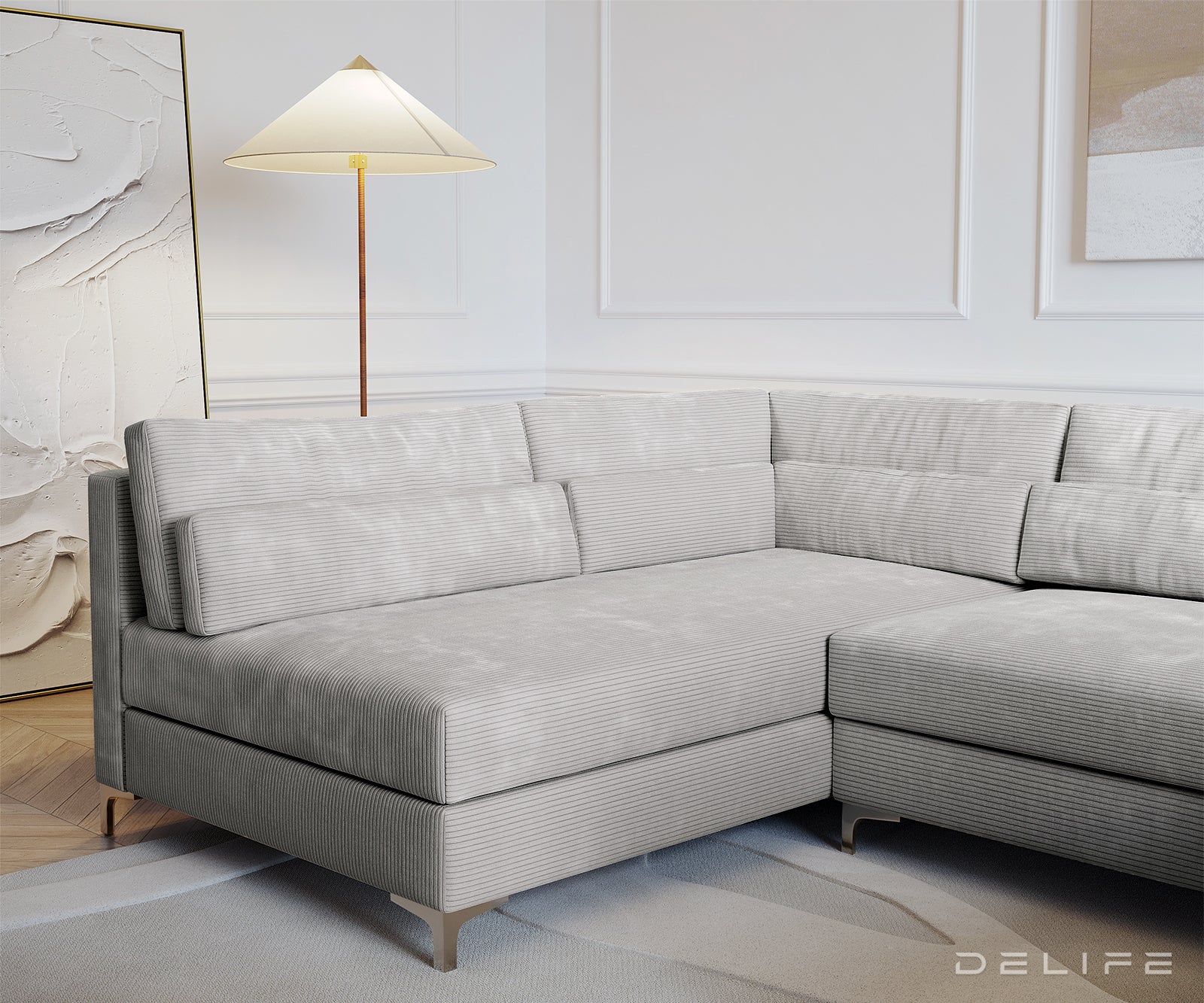 Kutna garnitura Elio 300x185cm, Materijal: Rebrasta tkanina