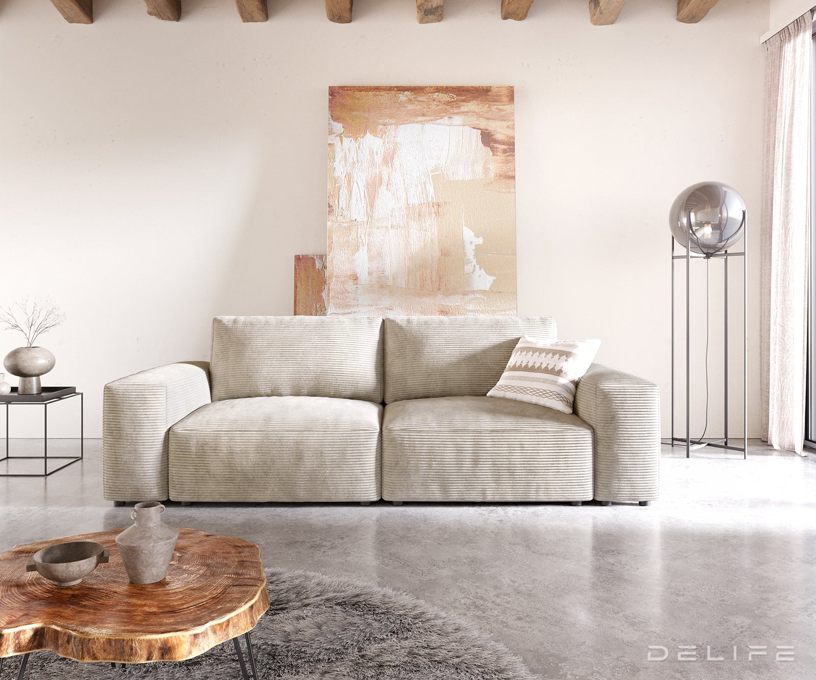 Sofa Lanzo XL 256x105cm, Materijal: Rebrasta tkanina