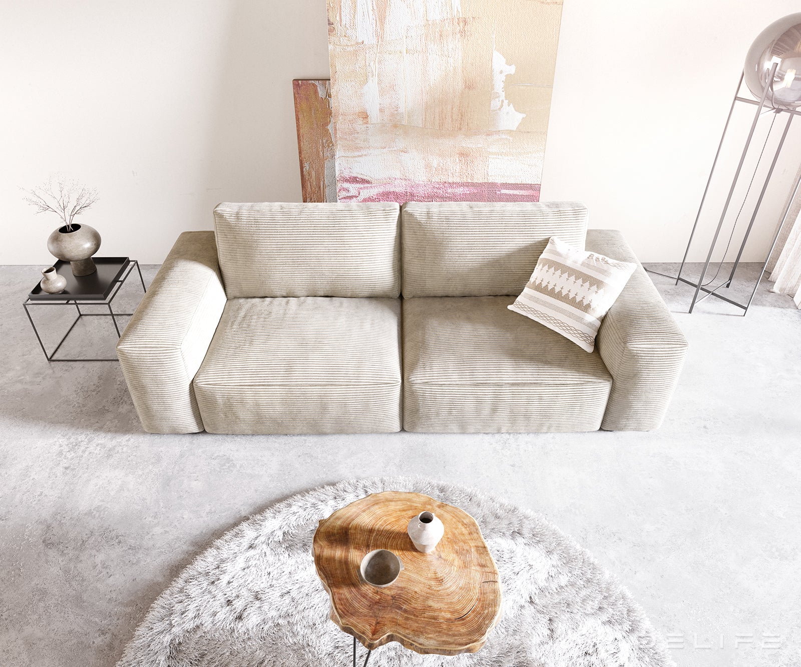 Sofa Lanzo XL 256x105cm, Materijal: Rebrasta tkanina