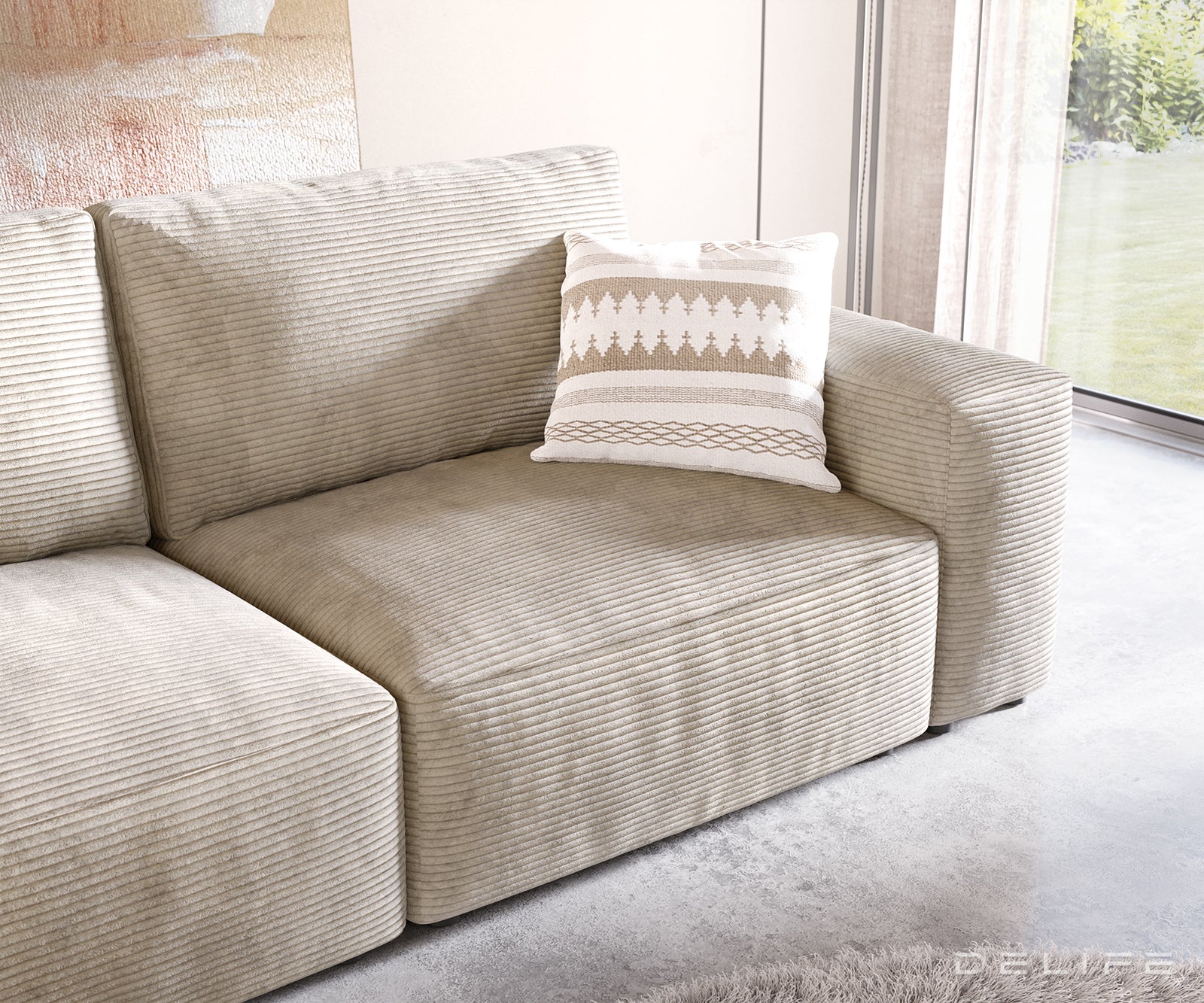 Sofa Lanzo XL 256x105cm, Materijal: Rebrasta tkanina