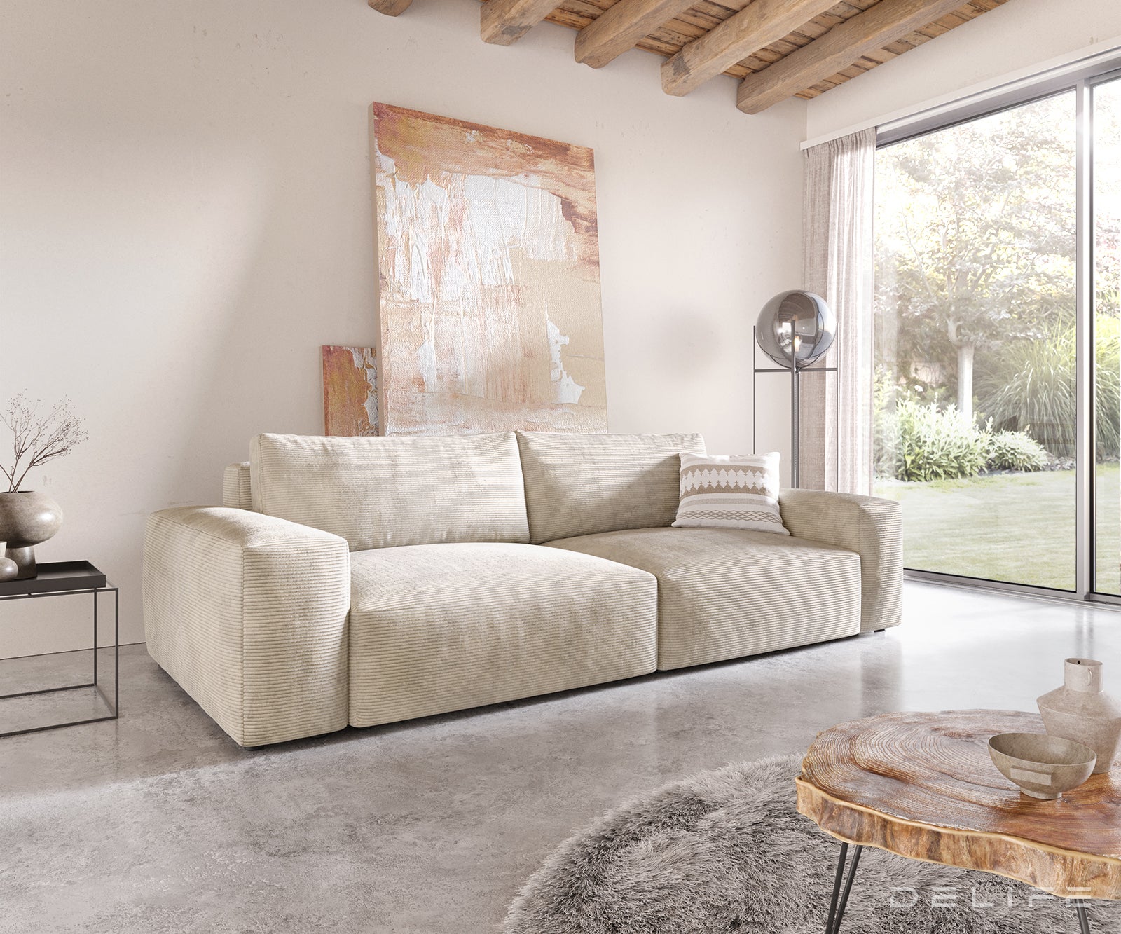Sofa Lanzo XL 273x125cm, Materijal: Rebrasta tkanina