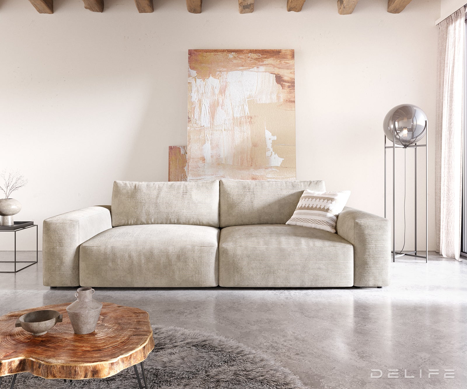 Sofa Lanzo XL 273x125cm, Materijal: Rebrasta tkanina