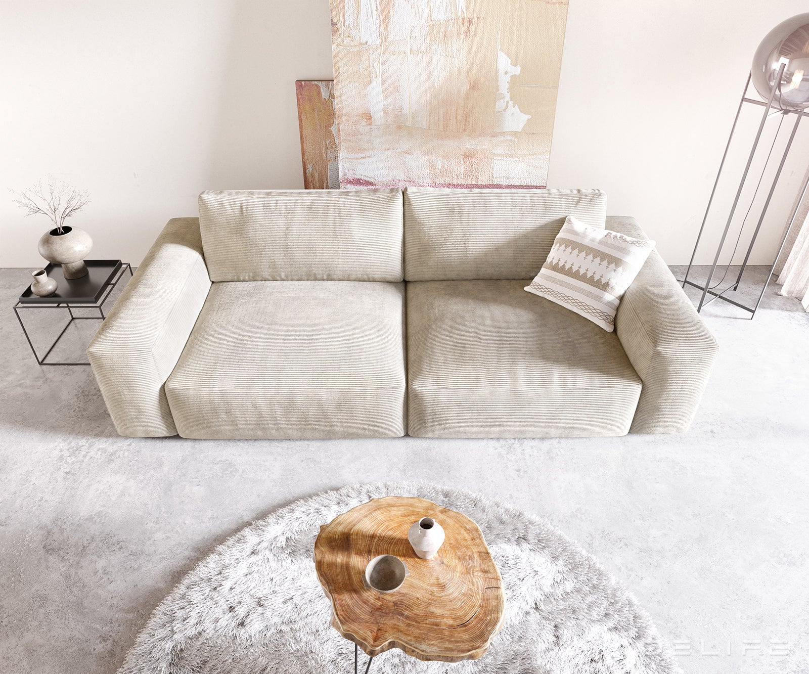 Sofa Lanzo XL 273x125cm, Materijal: Rebrasta tkanina