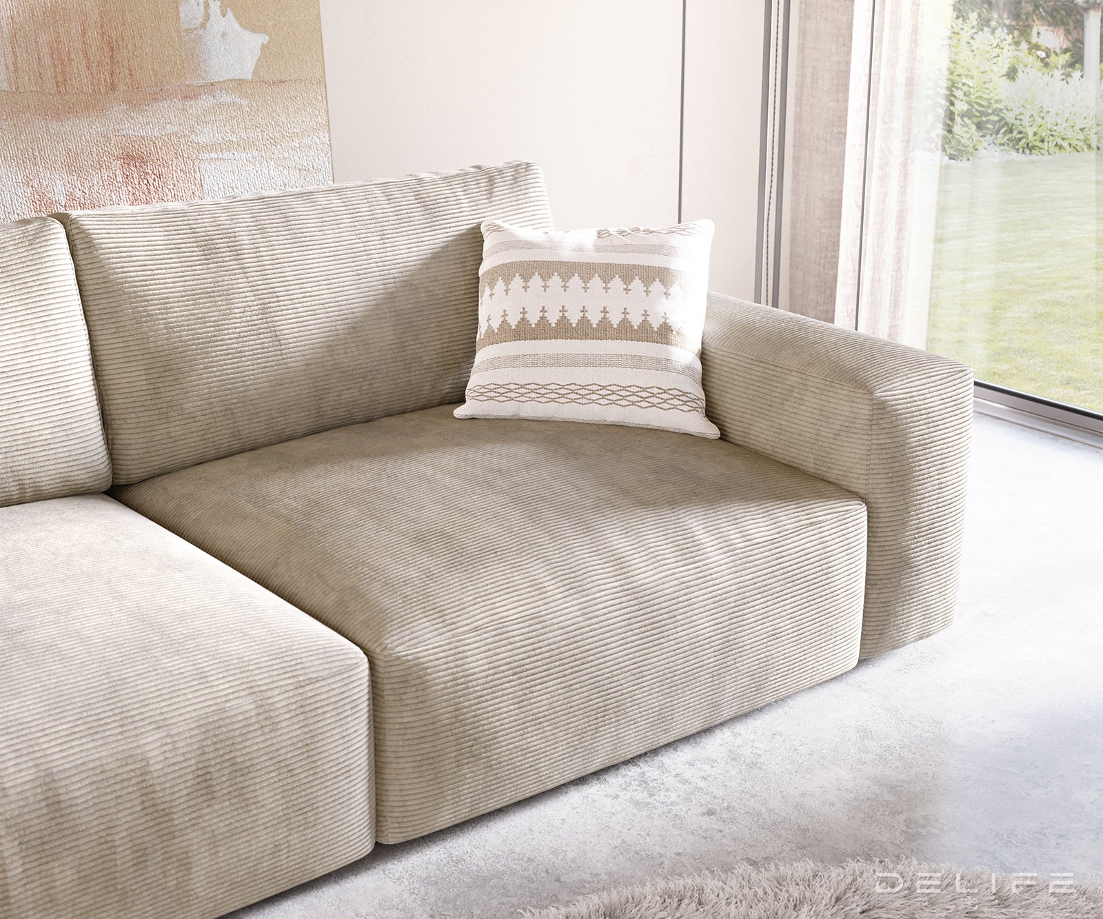 Sofa Lanzo XL 273x125cm, Materijal: Rebrasta tkanina