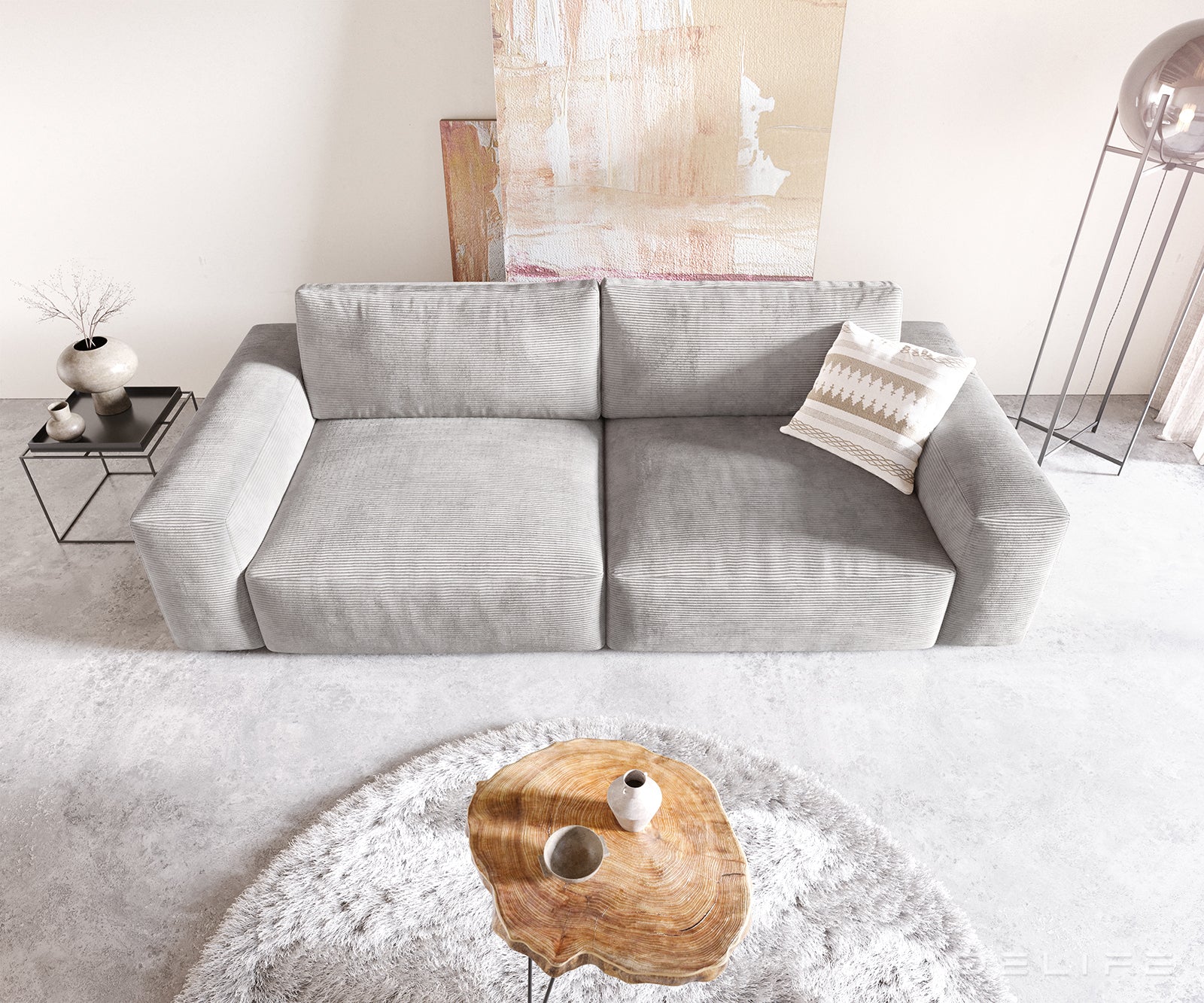 Sofa Lanzo XL 273x125cm, Materijal: Rebrasta tkanina