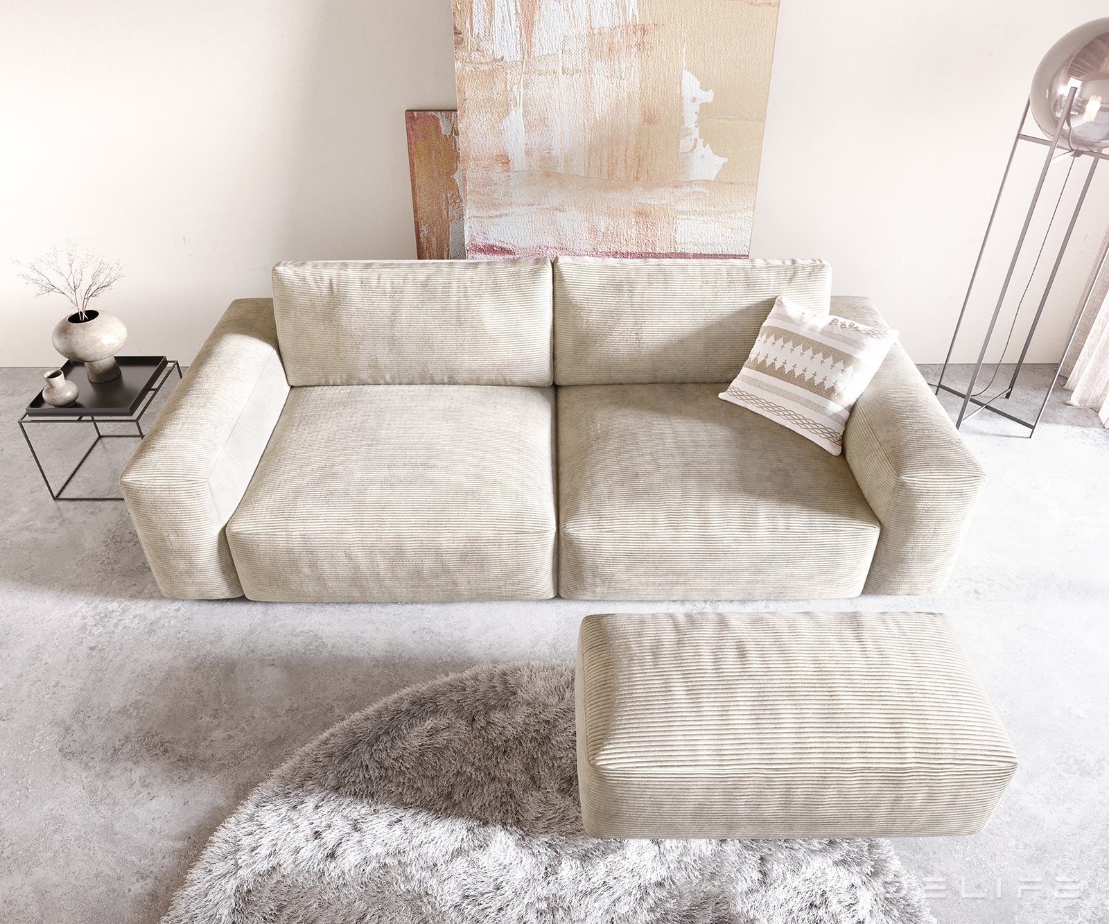 Sofa Lanzo XL 273x125cm, Materijal: Rebrasta tkanina