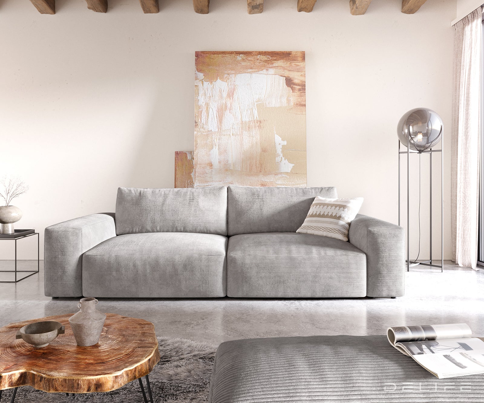 Sofa Lanzo XL 273x125cm, Materijal: Rebrasta tkanina