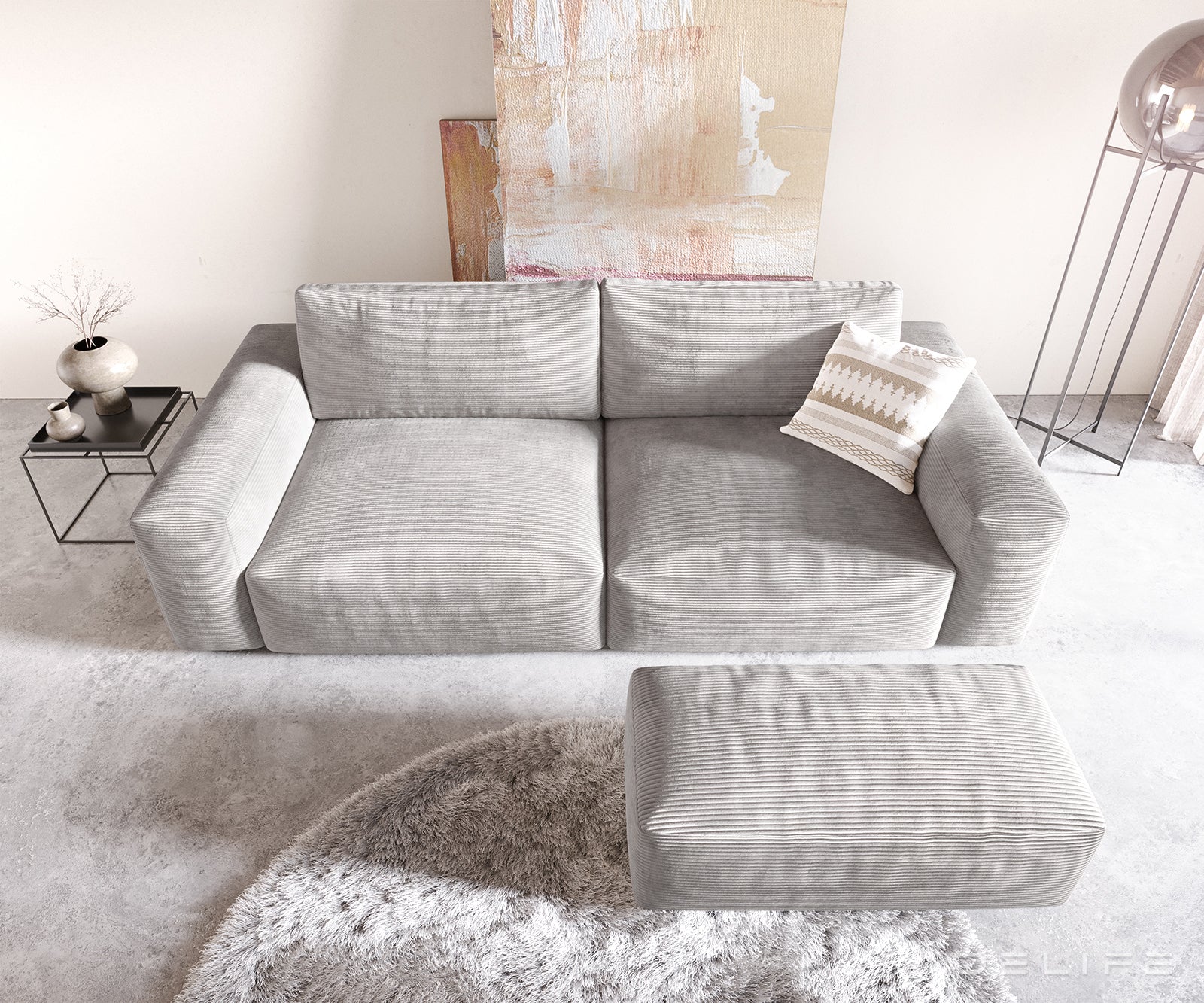 Sofa Lanzo XL 273x125cm, Materijal: Rebrasta tkanina