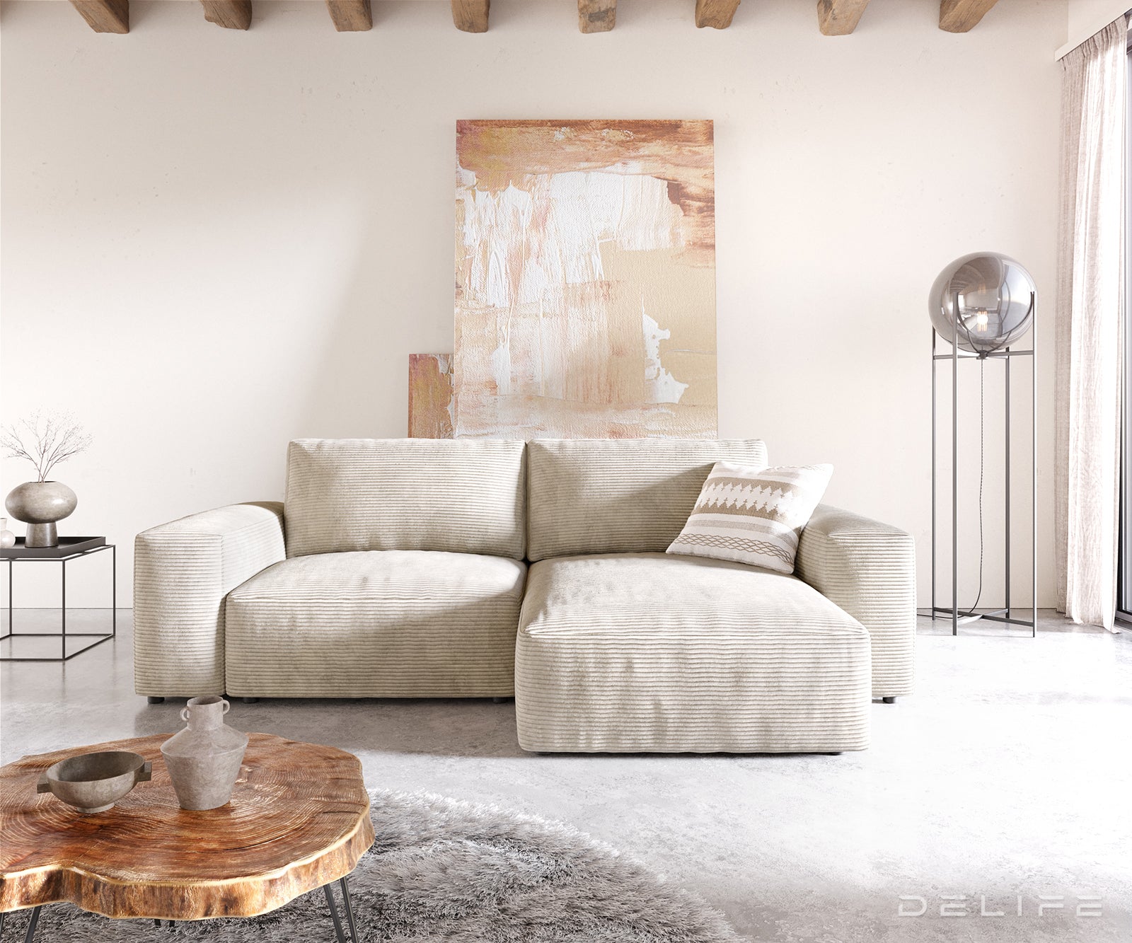 Kutna garnitura Lanzo L 257x156cm, Materijal: Rebrasta tkanina