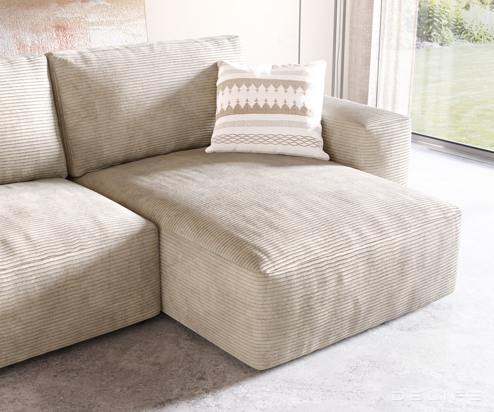 Kutna garnitura Lanzo L 257x156cm, Materijal: Rebrasta tkanina