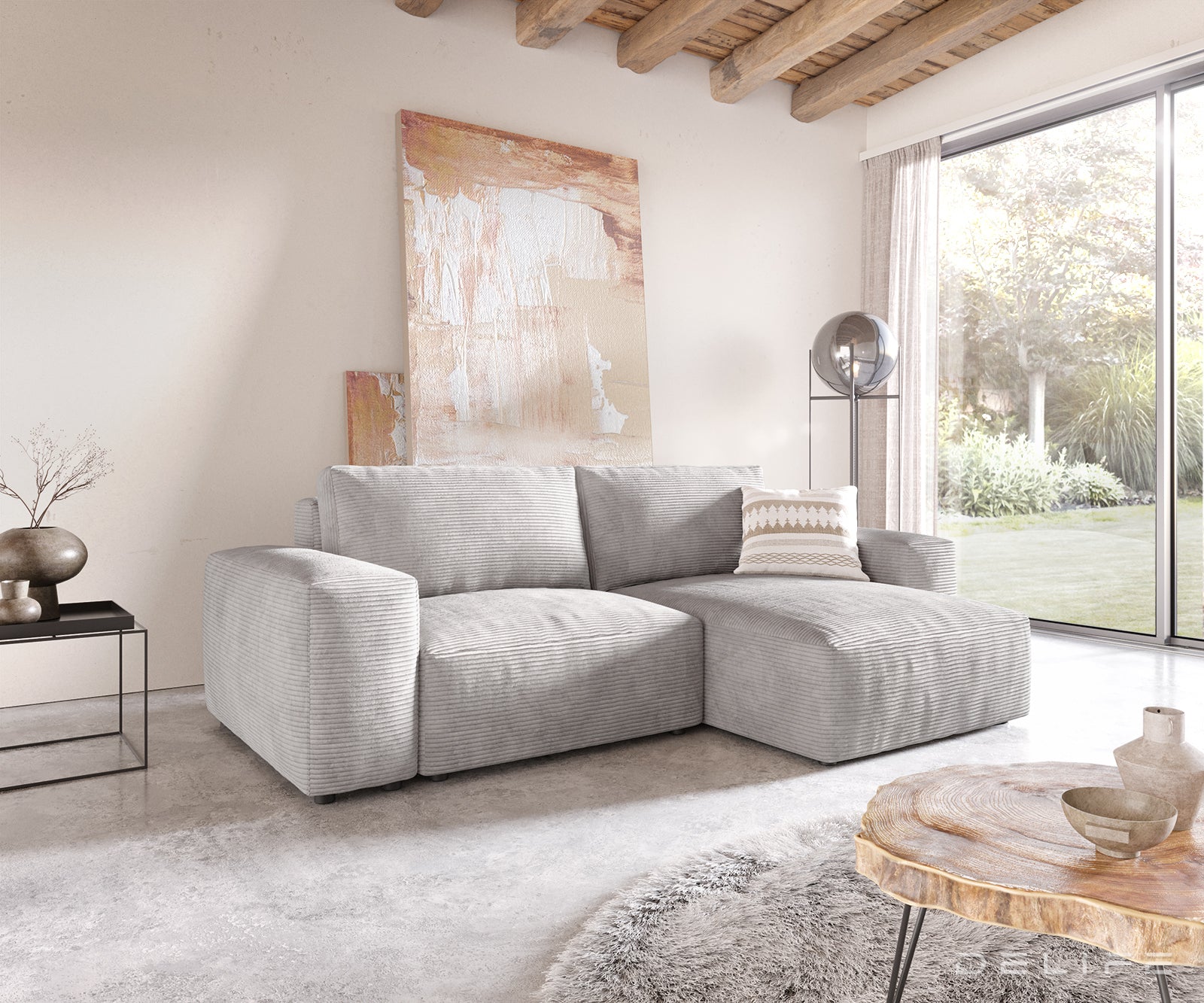 Kutna garnitura Lanzo L 257x156cm, Materijal: Rebrasta tkanina