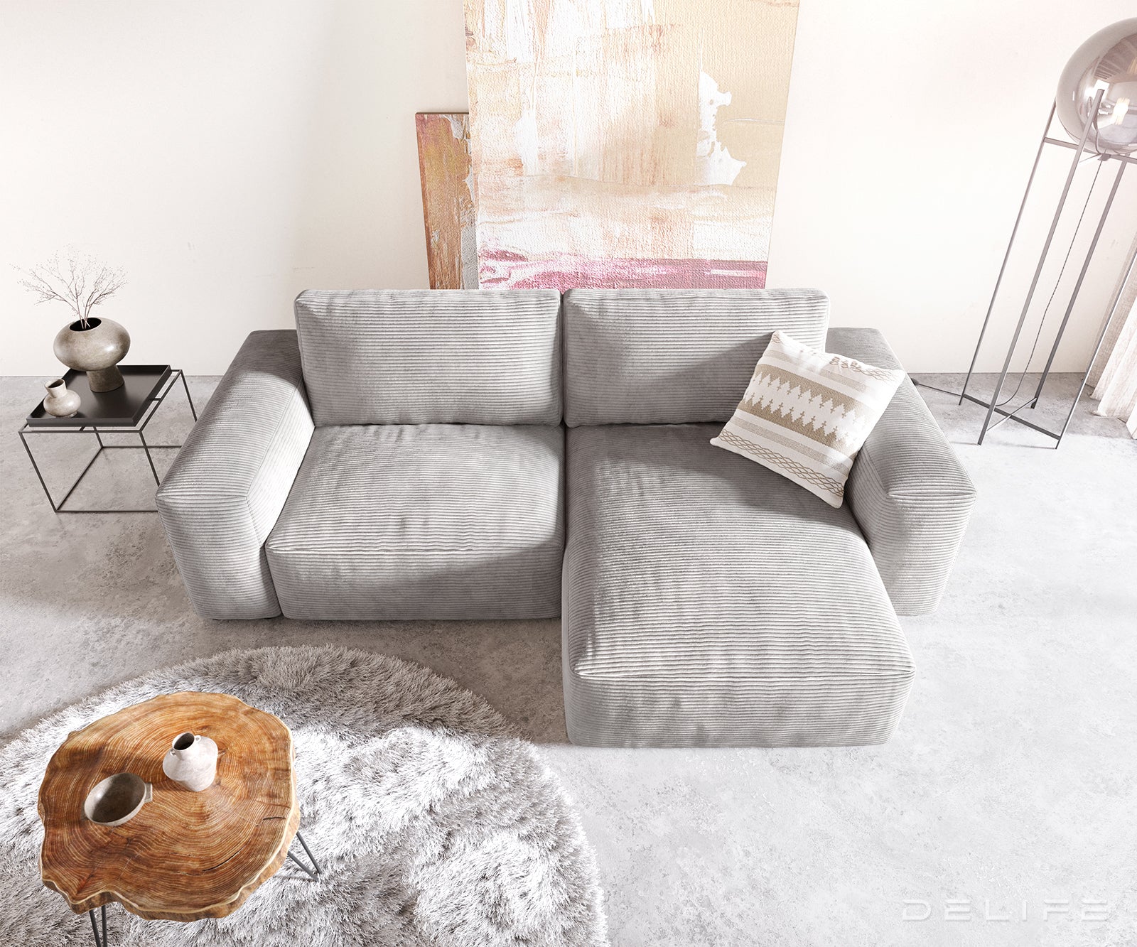 Kutna garnitura Lanzo L 257x156cm, Materijal: Rebrasta tkanina