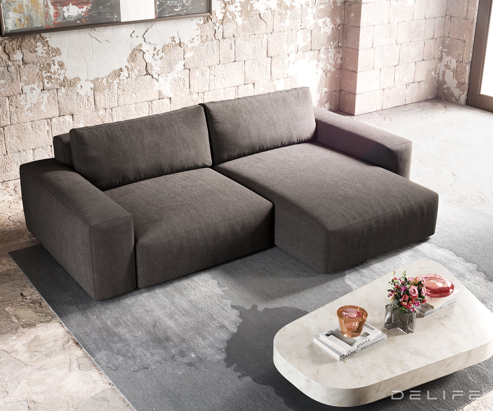 Kutna garnitura Lanzo XL 274x175x69cm, Materijal: Mikrofibra