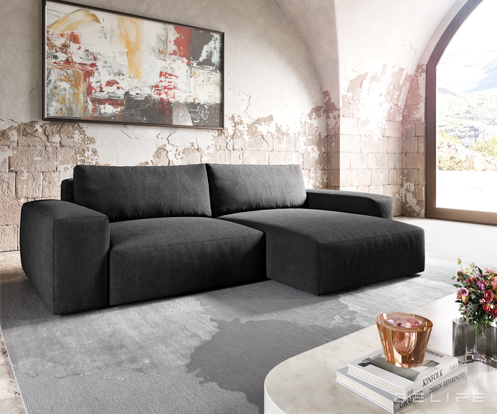 Kutna garnitura Lanzo XL 274x175x69cm, Materijal: Mikrofibra