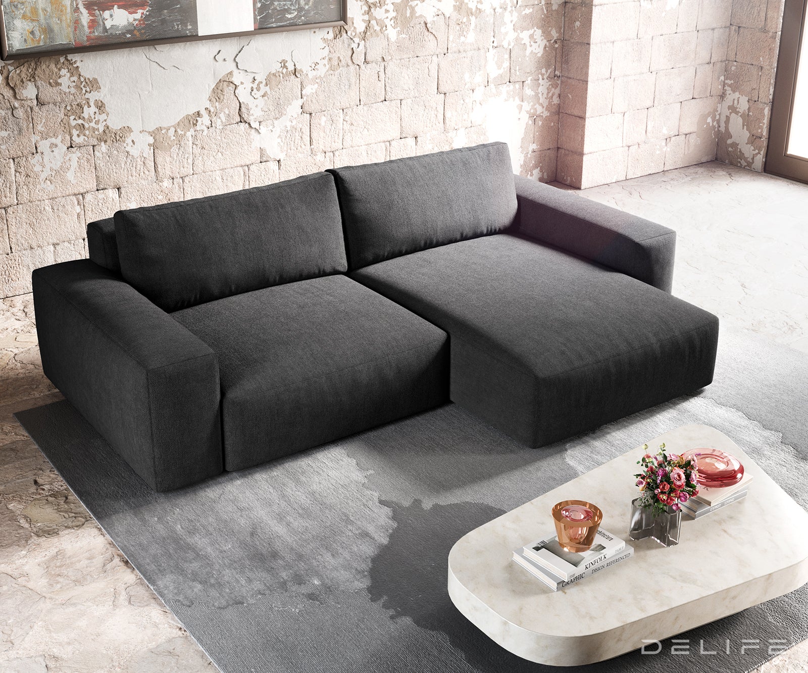 Kutna garnitura Lanzo XL 274x175x69cm, Materijal: Mikrofibra