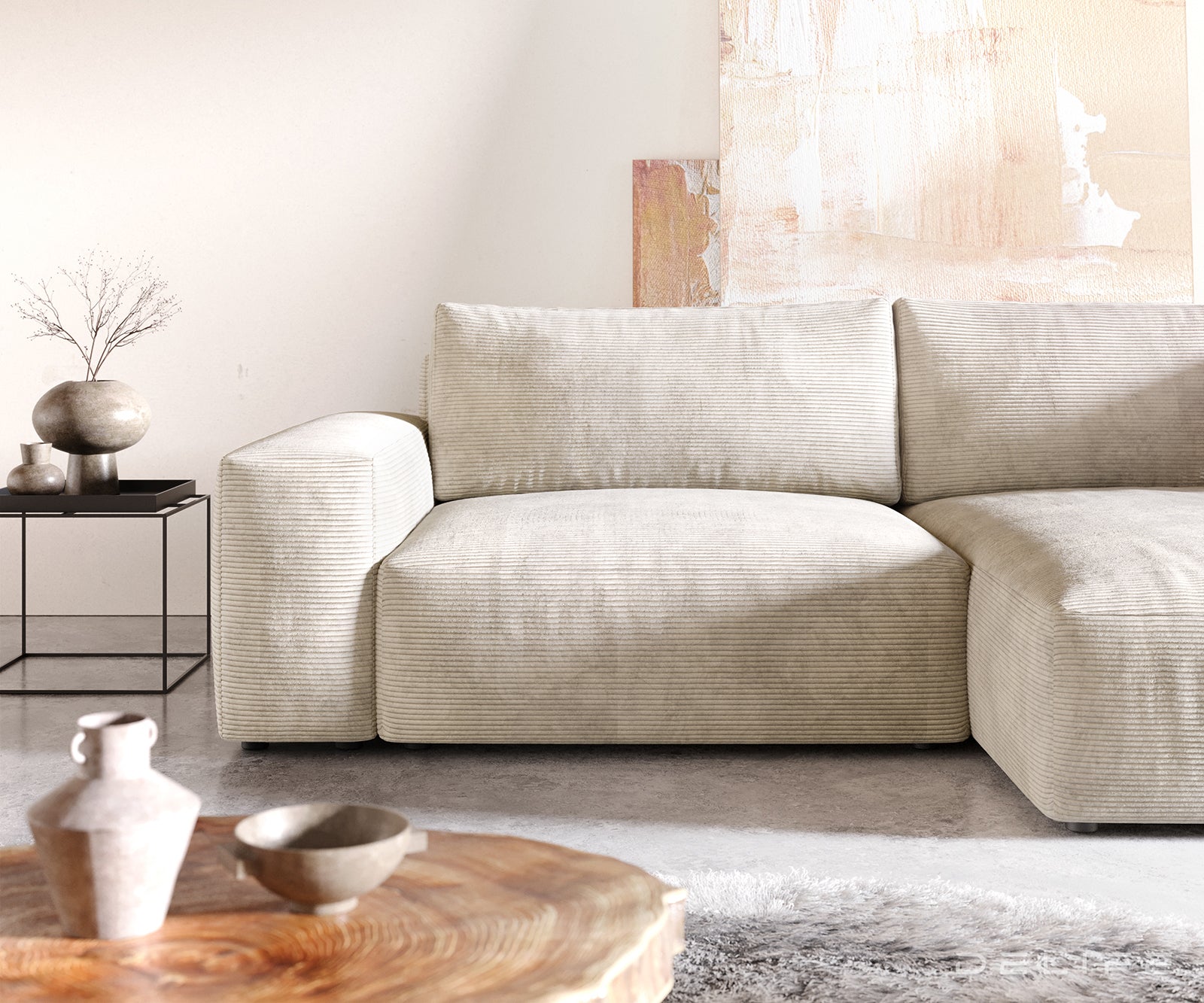 Kutna garnitura Lanzo XL 274x175cm, Materijal: Rebrasta tkanina