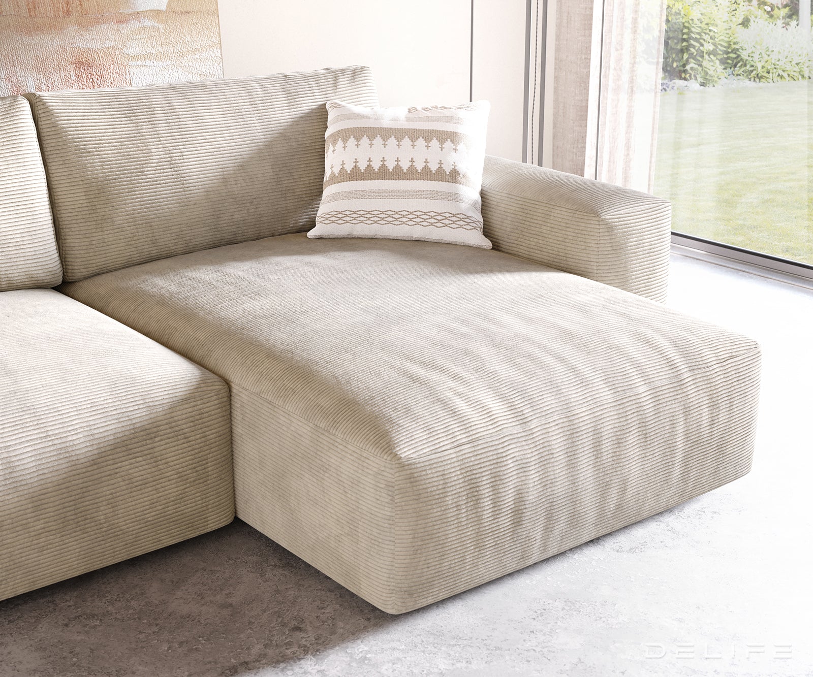 Kutna garnitura Lanzo XL 274x175cm, Materijal: Rebrasta tkanina