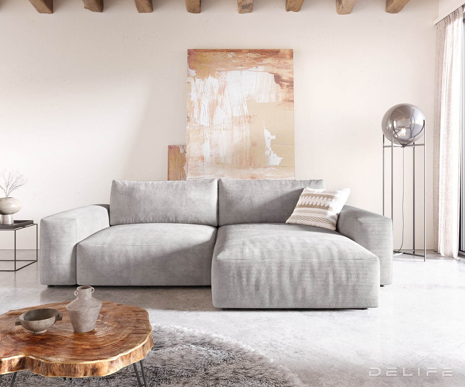 Kutna garnitura Lanzo XL 274x175cm, Materijal: Rebrasta tkanina