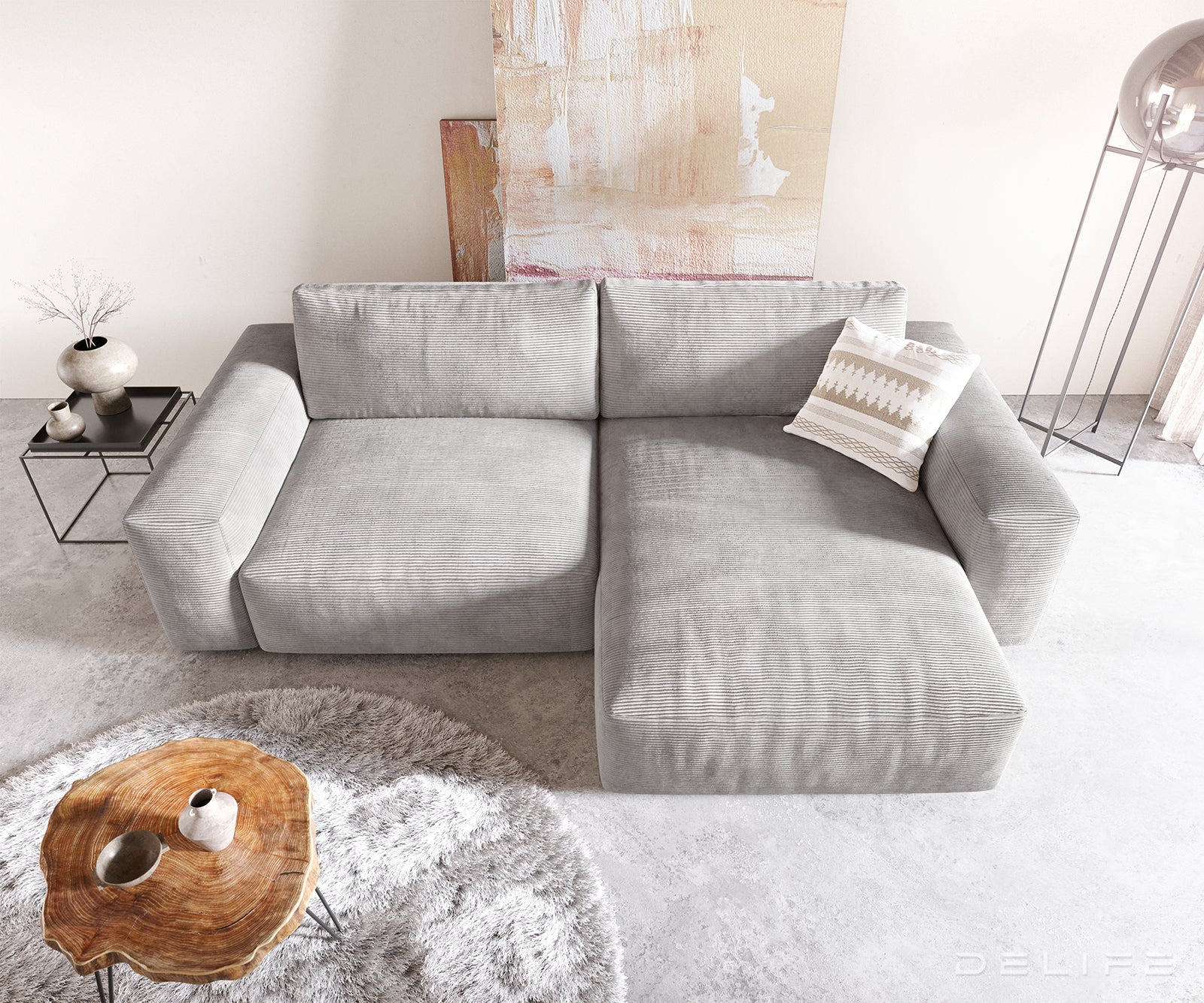 Kutna garnitura Lanzo XL 274x175cm, Materijal: Rebrasta tkanina