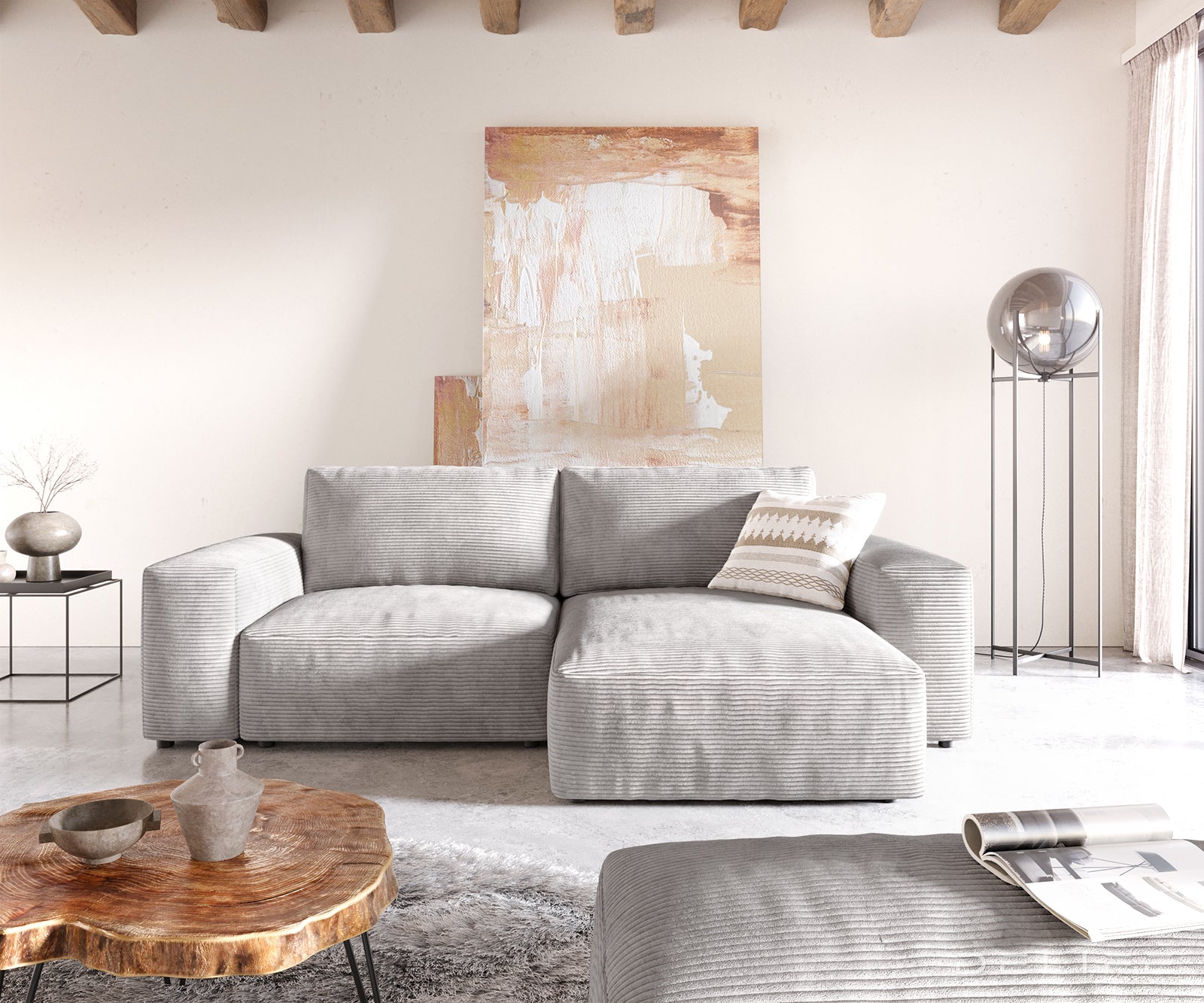 Kutna garnitura Lanzo L 257x156cm, Materijal: Rebrasta tkanina