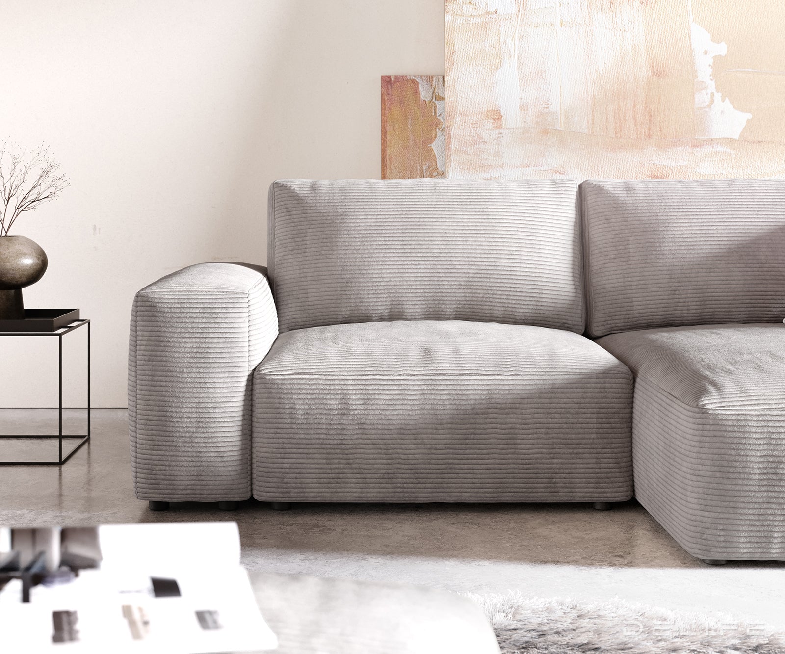 Kutna garnitura Lanzo L 257x156cm, Materijal: Rebrasta tkanina