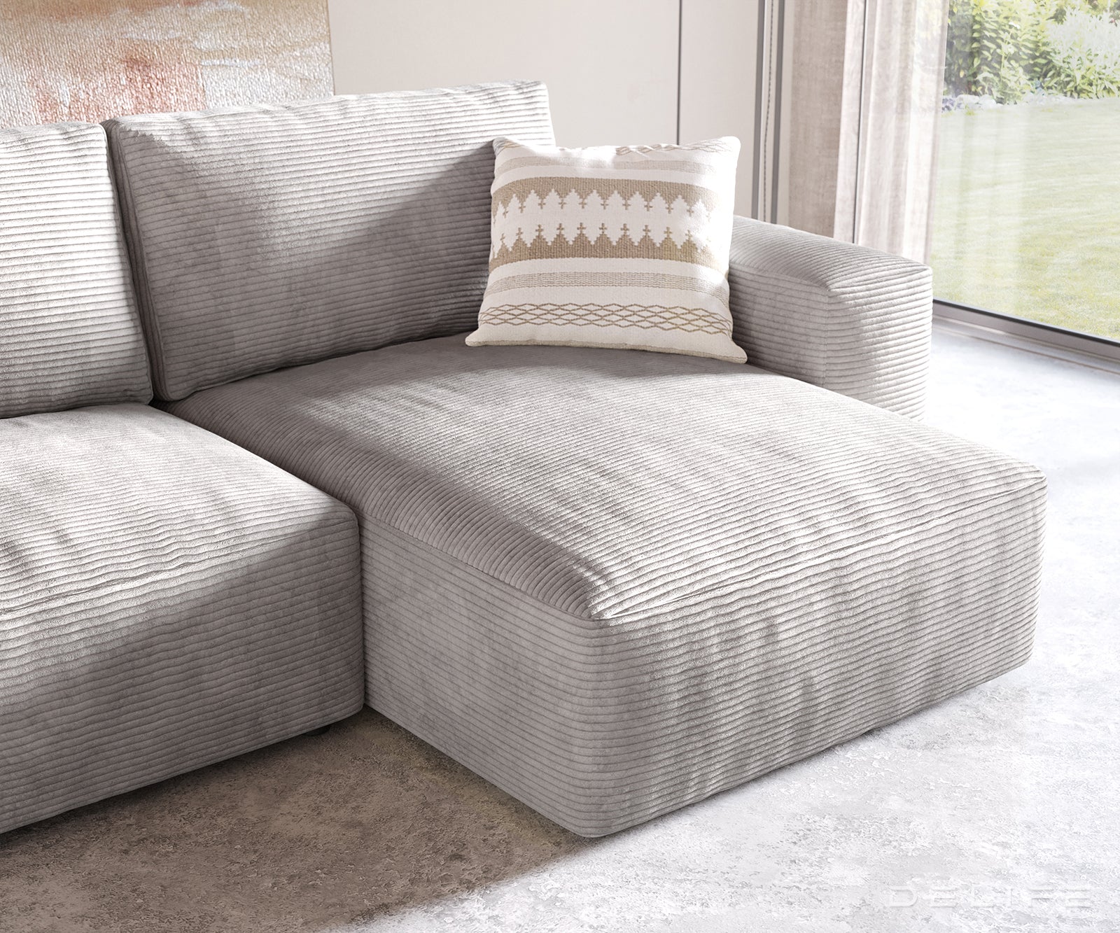 Kutna garnitura Lanzo L 257x156cm, Materijal: Rebrasta tkanina