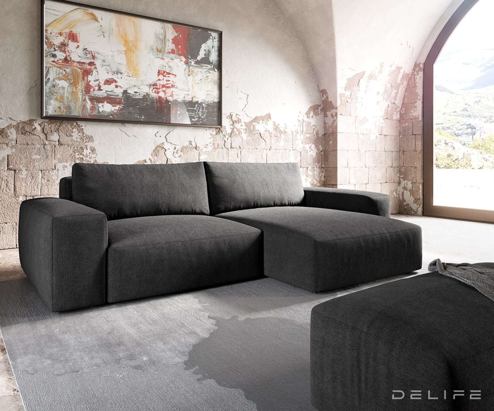 Kutna garnitura Lanzo XL 274x175x69cm, Materijal: Mikrofibra