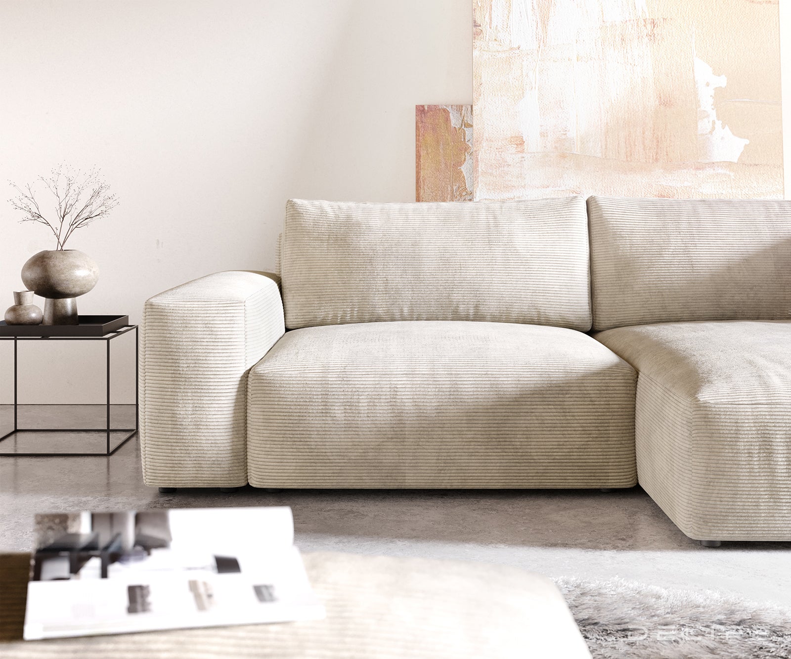 Kutna garnitura Lanzo XL 274x175cm, Materijal: Rebrasta tkanina