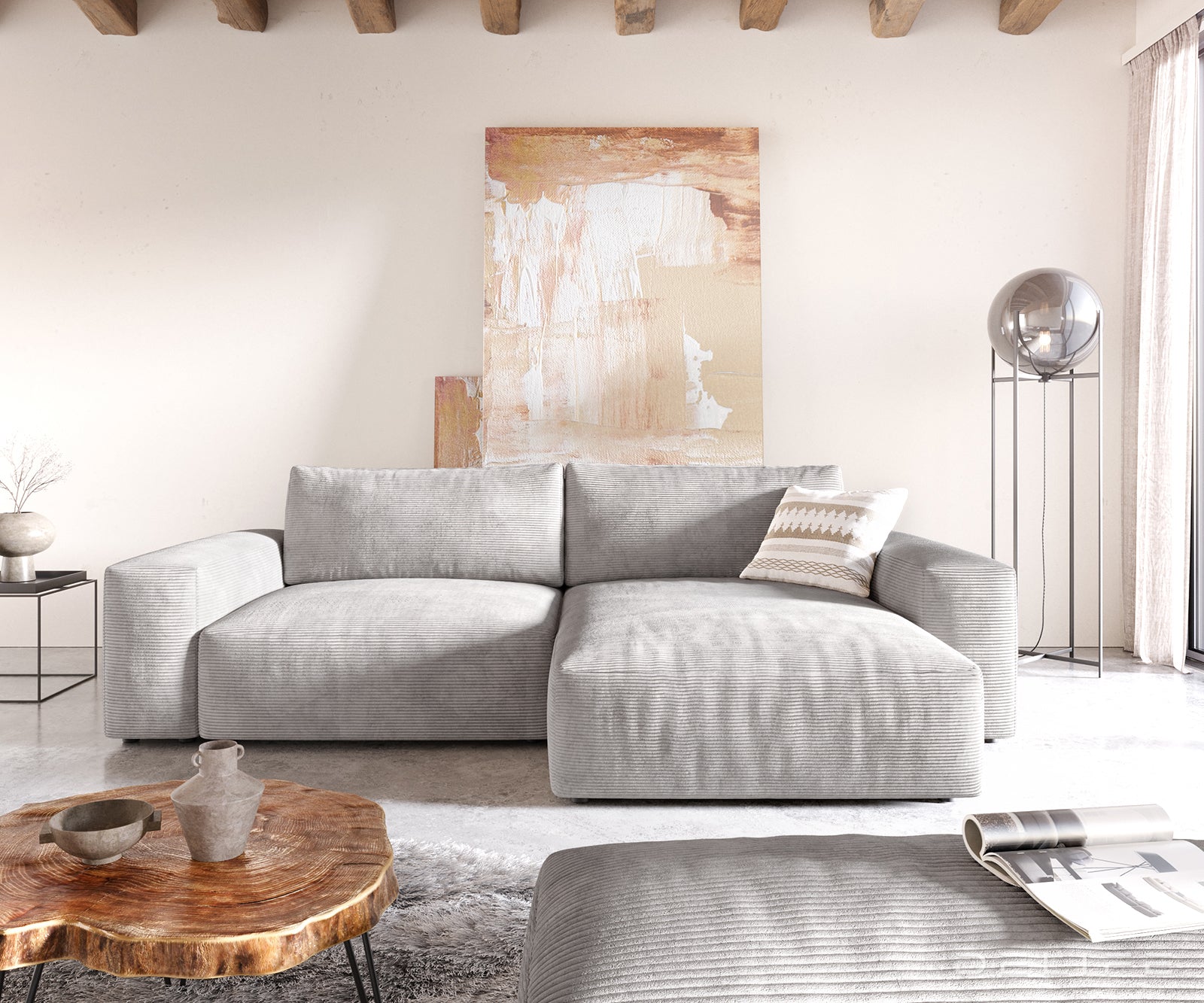 Kutna garnitura Lanzo XL 274x175cm, Materijal: Rebrasta tkanina