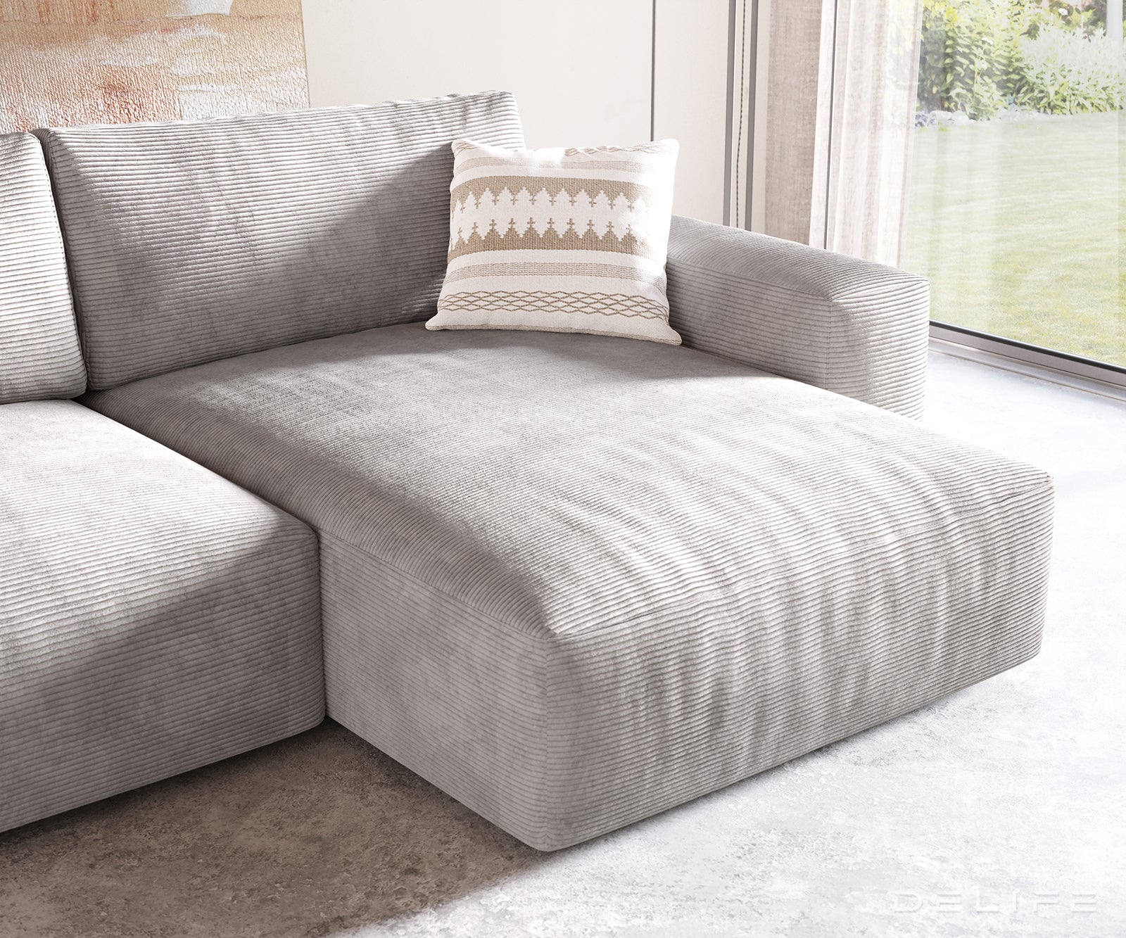 Kutna garnitura Lanzo XL 274x175cm, Materijal: Rebrasta tkanina