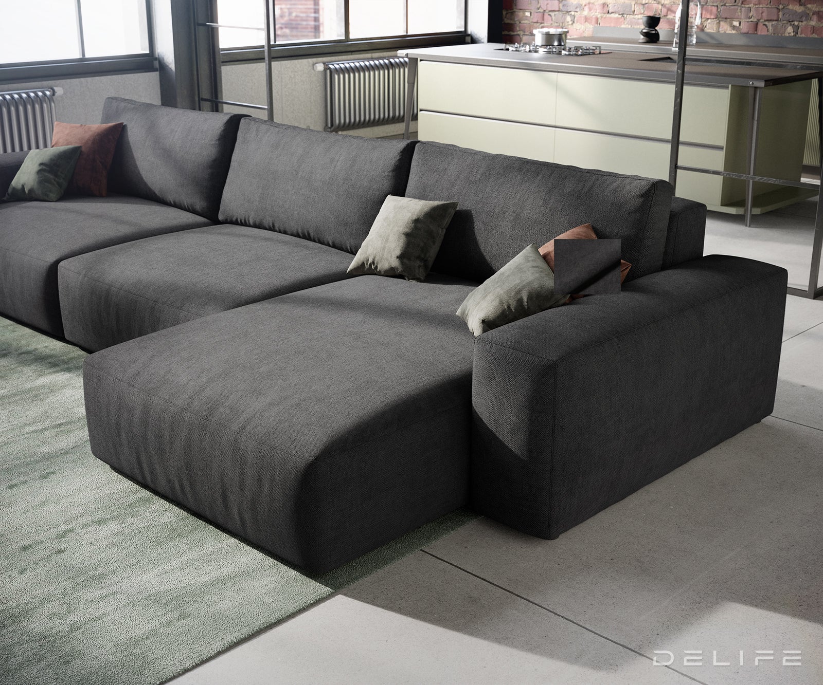 Kutna garnitura Lanzo XL 380x176x69cm,, Materijal: Mikrofibra