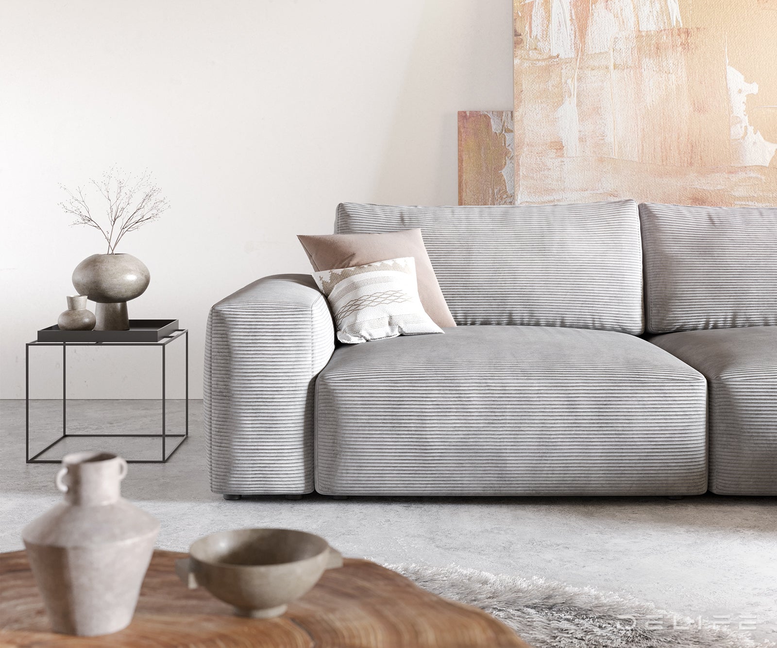 Kutna garnitura Lanzo XL 380x176cm, Materijal: Rebrasta tkanina