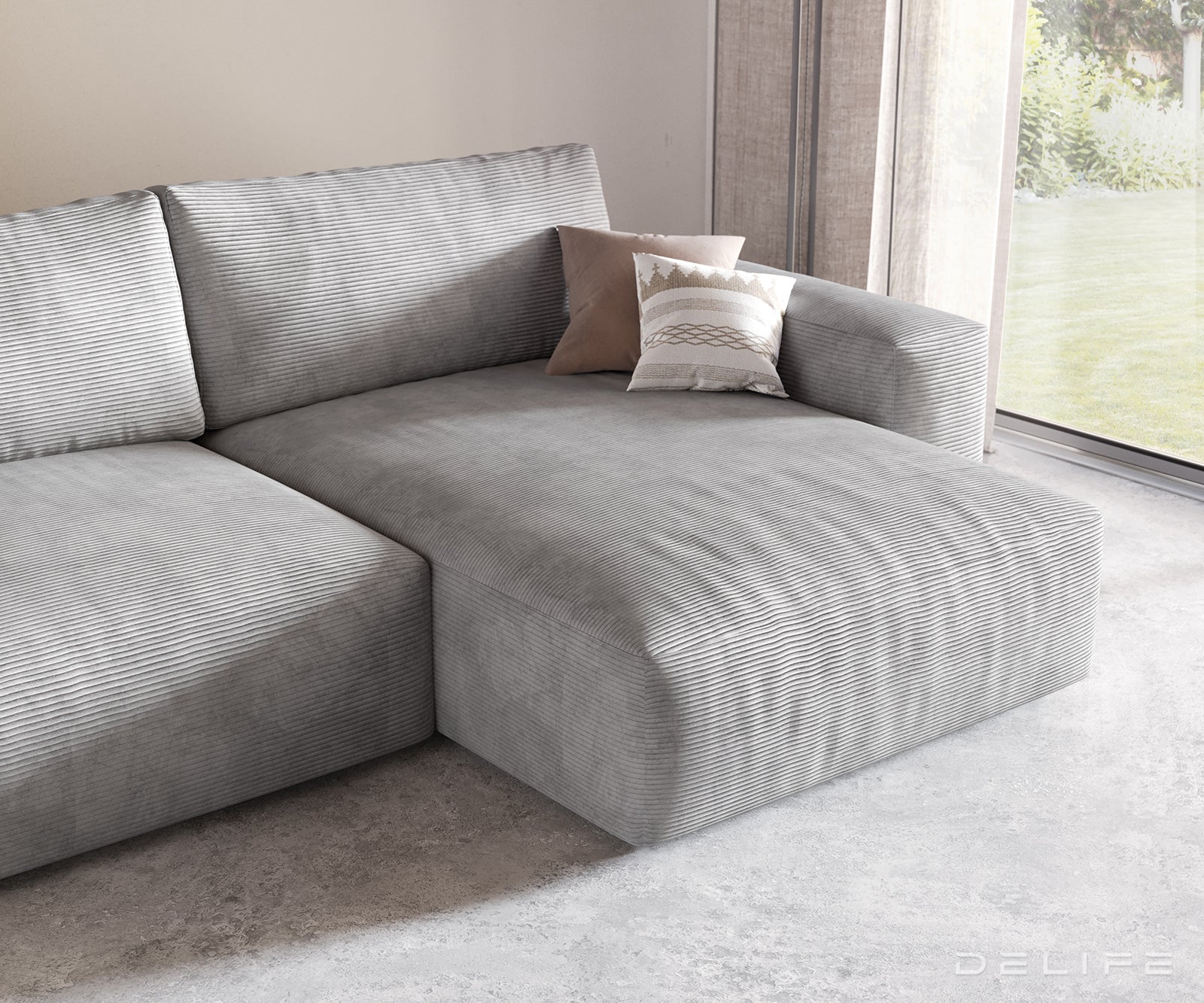 Kutna garnitura Lanzo XL 380x176cm, Materijal: Rebrasta tkanina