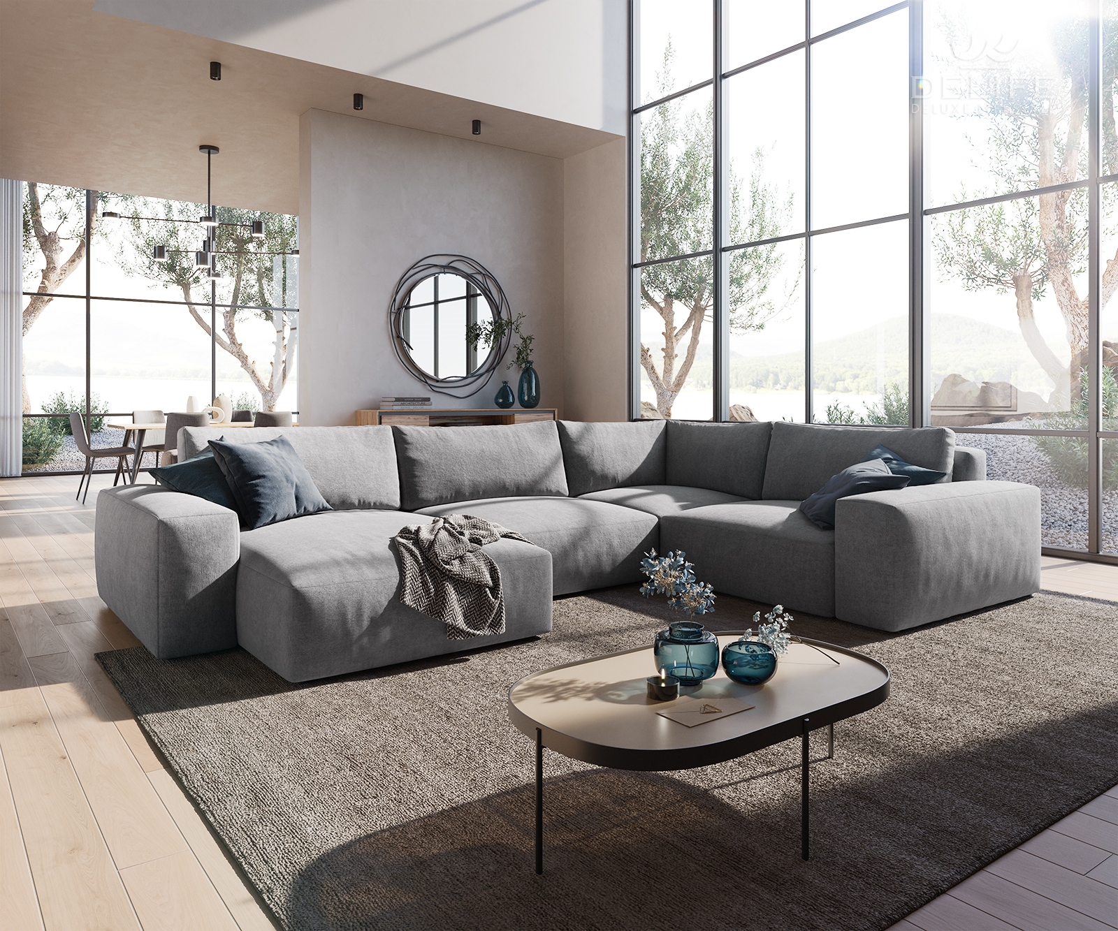 Velika kutna garnitura Lanzo XL 364x258cm, Materijal: Mikrofibra